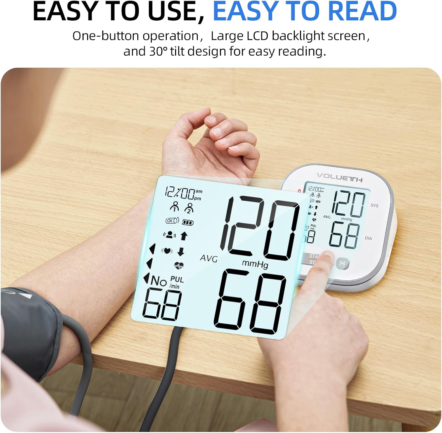 Pediatric Automatic Blood Pressure Monitor for Home Use, LCD Display Cuff Machine

