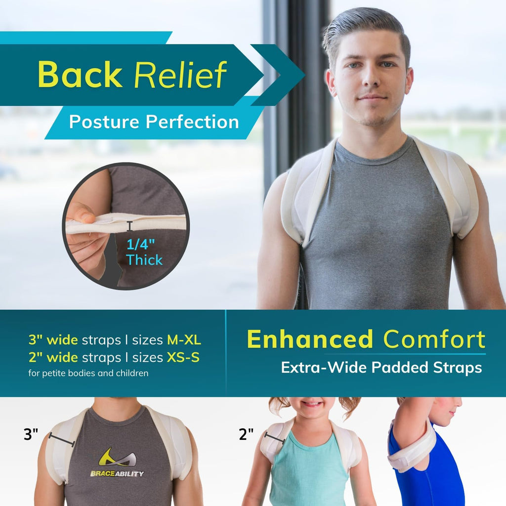 BraceAbility Clavicle Support Brace Figure 8 Upper Back Posture Corrector for Shoulder


