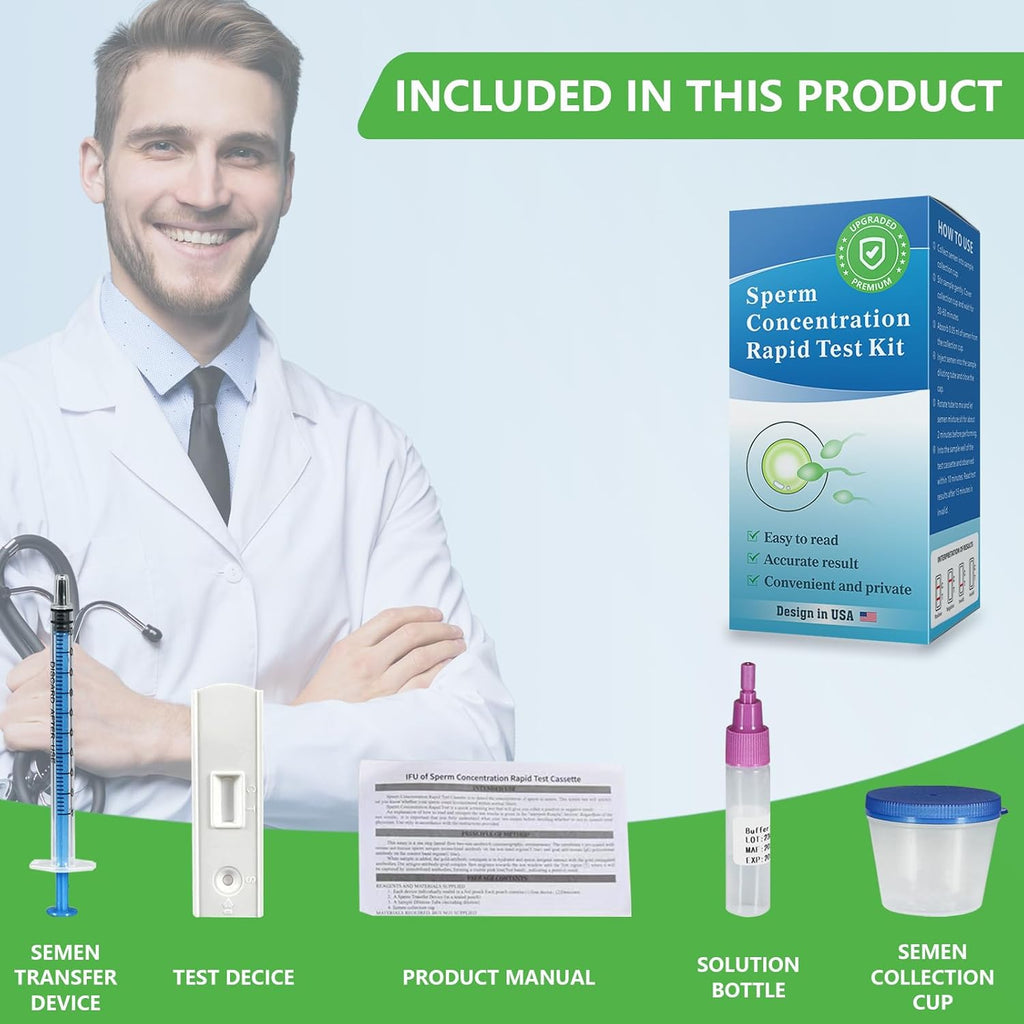 Trak Plus Home Fertility Test Kit for Men, Semen Test for Sperm Count Results

