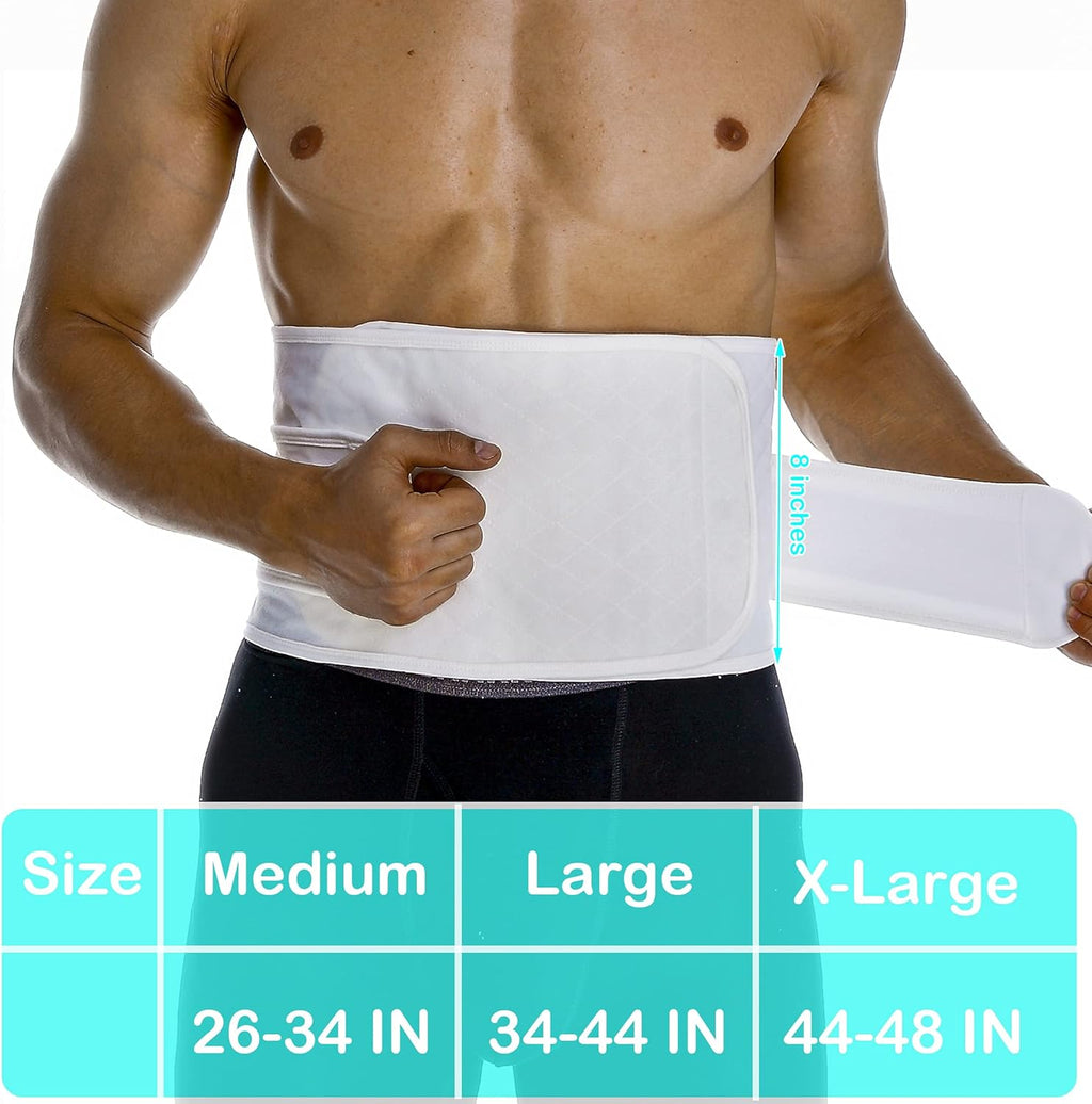 Hernia Belt for Men Abdominal Support Surgical Belly Binder Stomach Wrap

