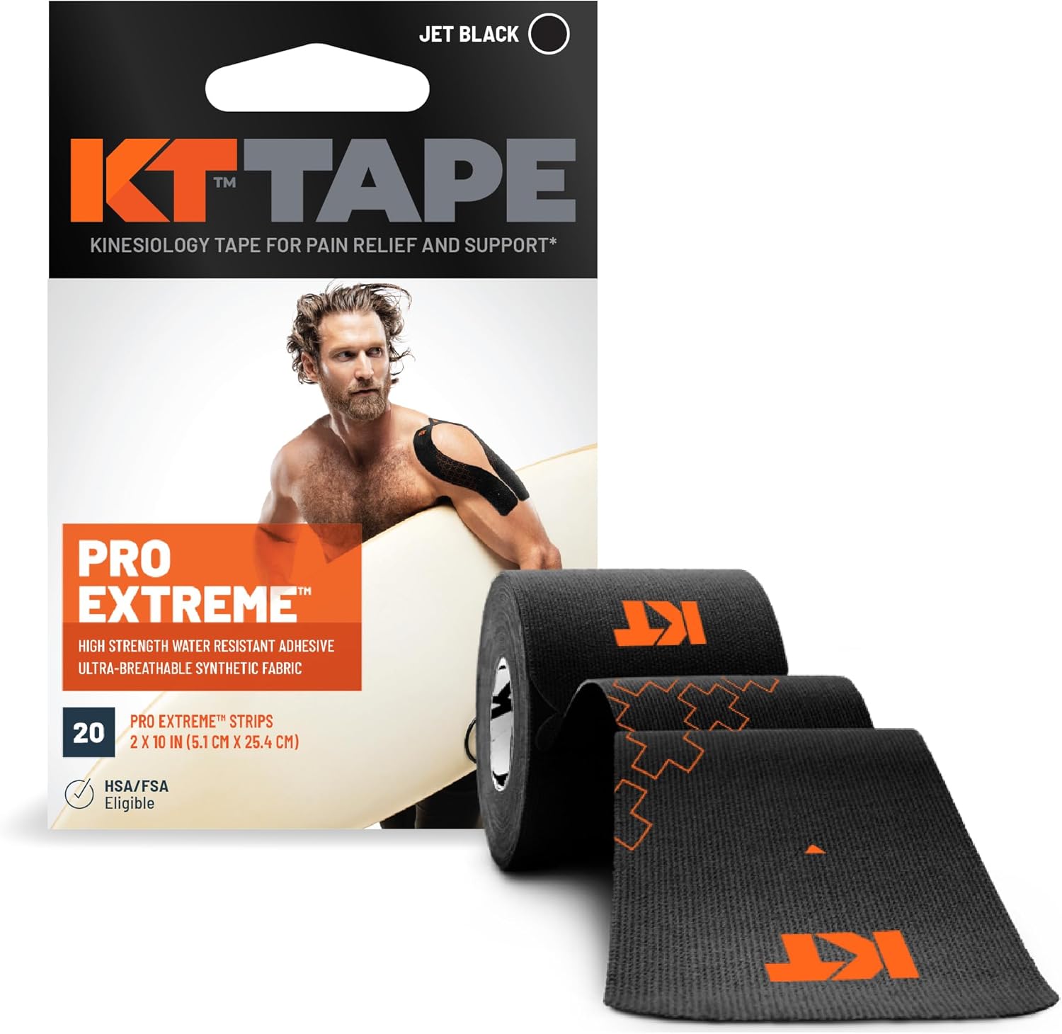 KT Tape Pro Extreme Synthetic Kinesiology Athletic Tape, Precut Strips

