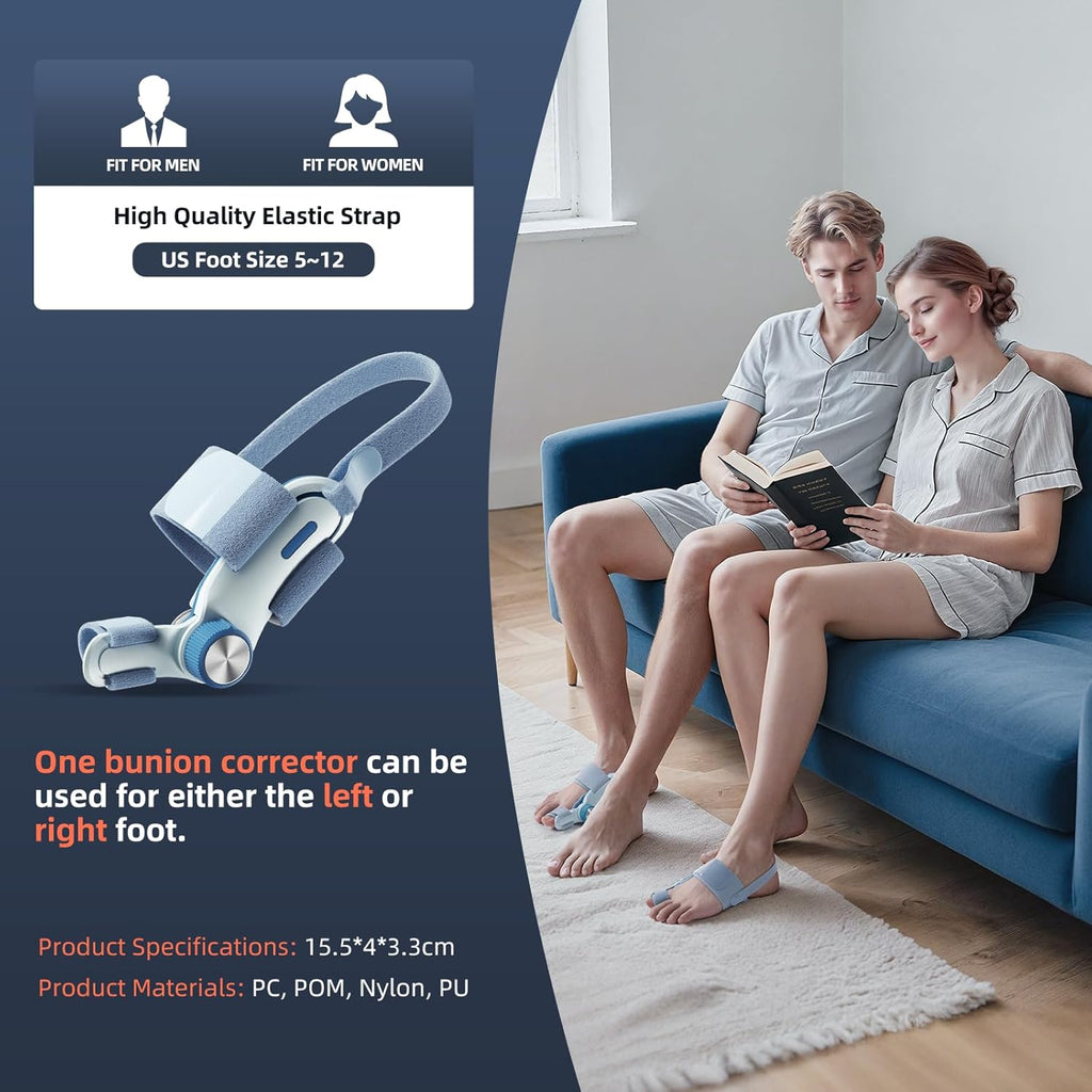 Bunion Corrector for Big Toe Hallux Valgus with Cold Compress Pad and Adjustable Knob

