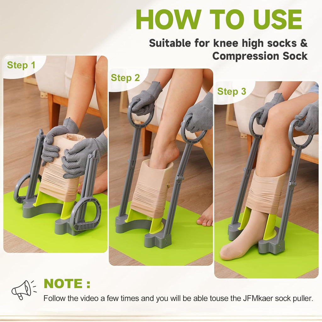 Compression Sock Aid Device with Silicone Anti-Slip Mat for Seniors

