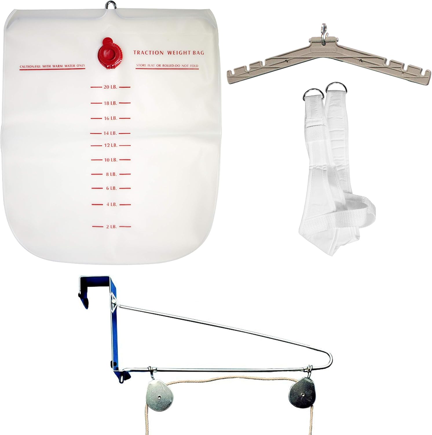 OTC Over-the-Door Cervical Traction Kit for Neck Pain Relief, Adjustable Setup

