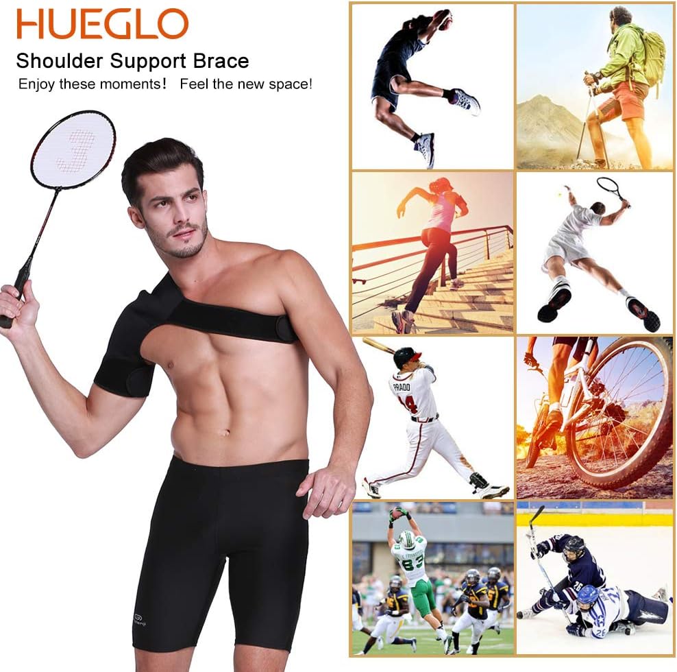 HUEGLO Shoulder Brace Stabilizer for Rotator Cuff Support, AC Joint Pain Relief

