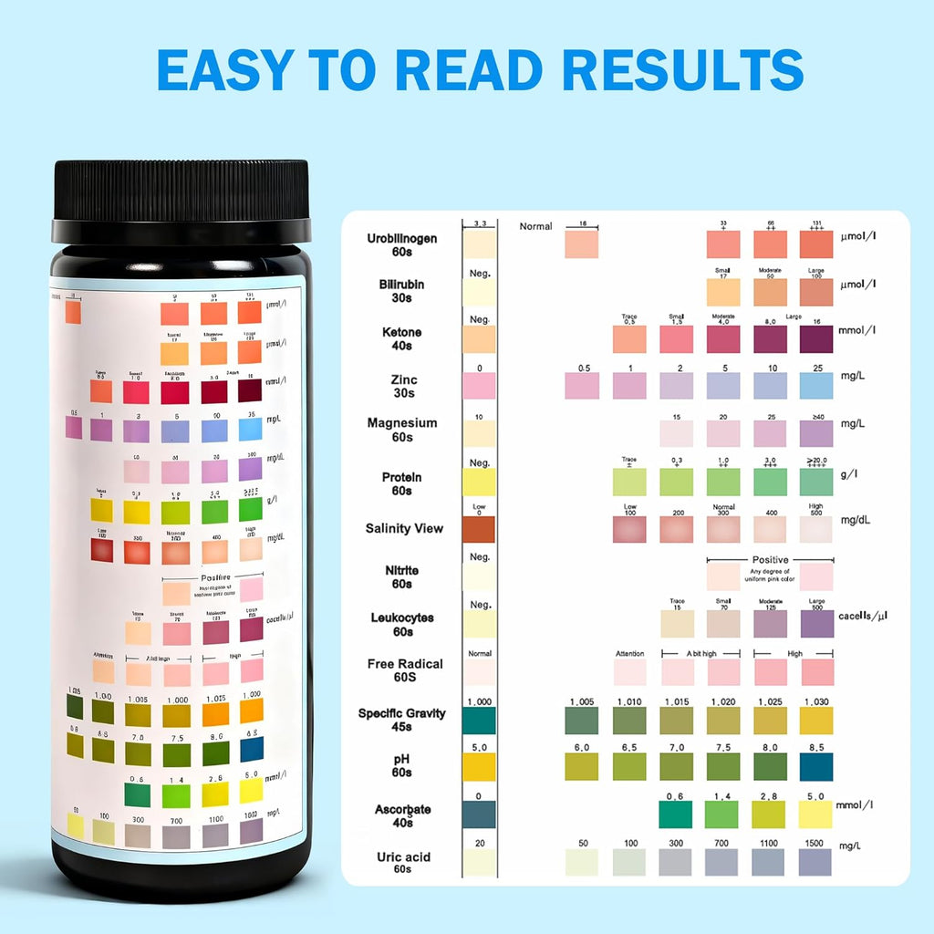 Urinalysis Test Strips 14-Parameter, 125 Count for UTI & Urine Testing

