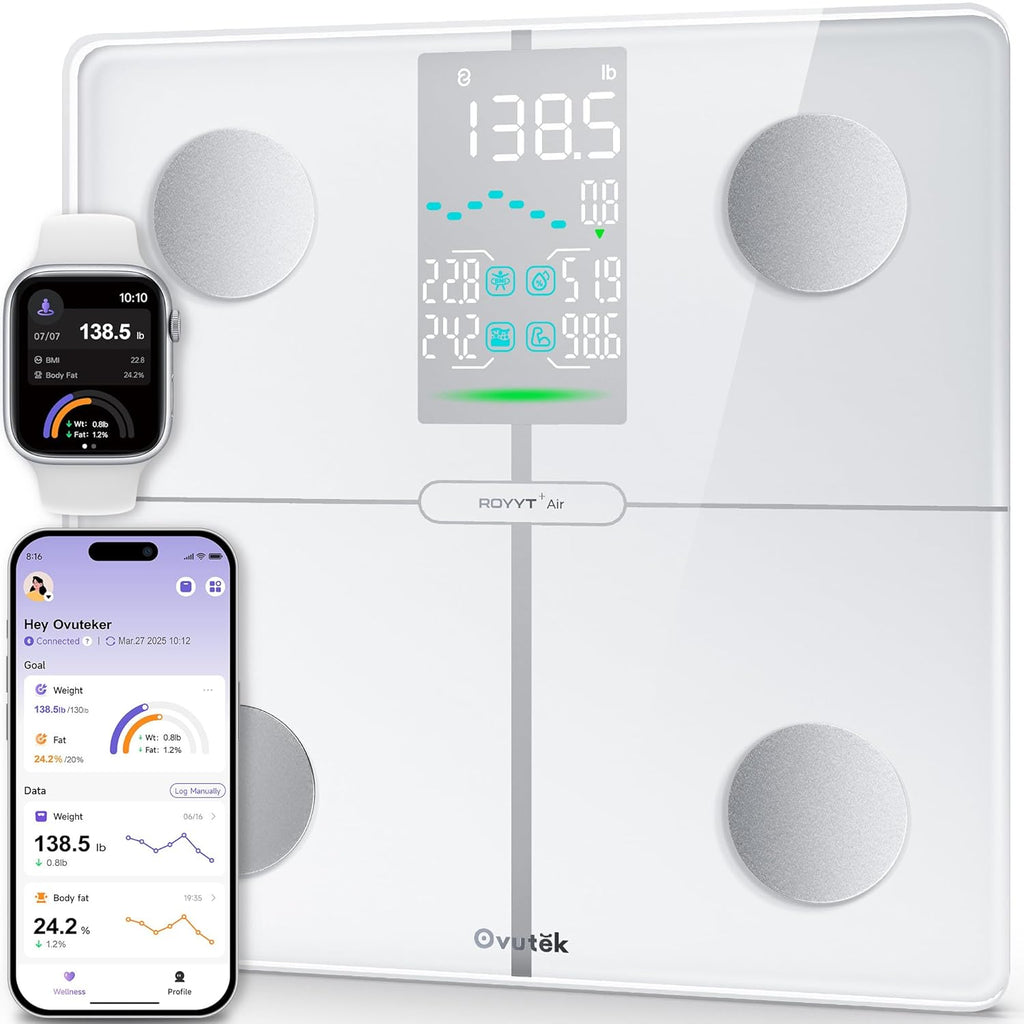 Ovutek Smart Body Fat Scale Digital Bathroom Scale with 13 Metrics, 0.05 lb Accuracy


