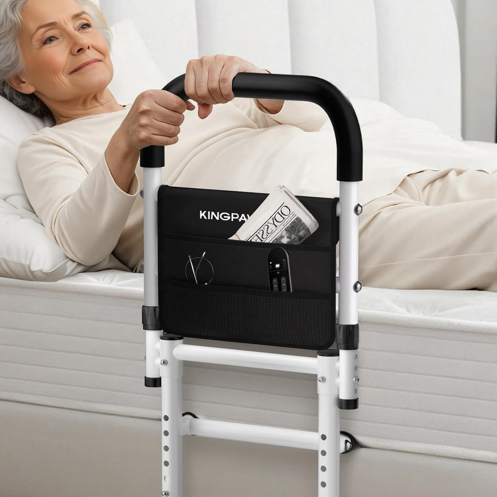 KingPavonini Bed Rails for Elderly Safety ASTM-Approved Bed Cane Anti-Wobble Feet

