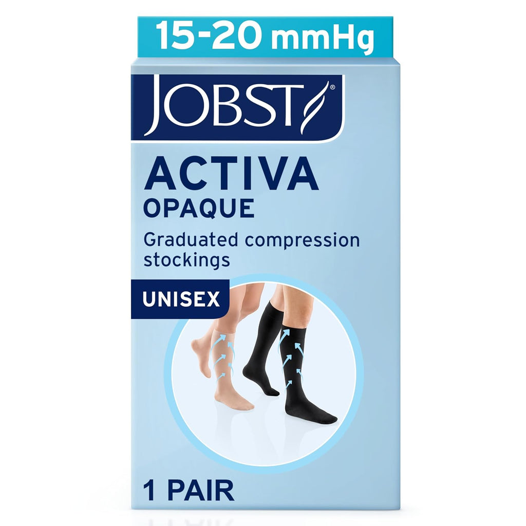 JOBST Activa Opaque 15-20 mmHg Compression Socks for Women and Men, Knee High

