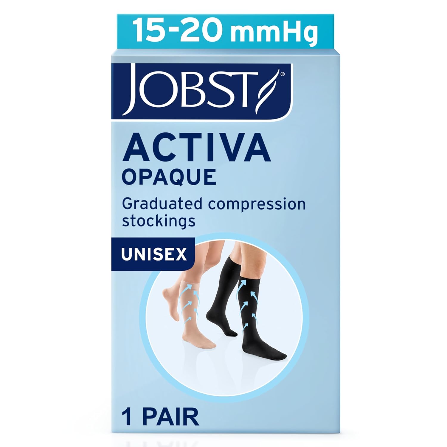 JOBST Activa Opaque 15-20 mmHg Compression Socks for Women and Men, Knee High

