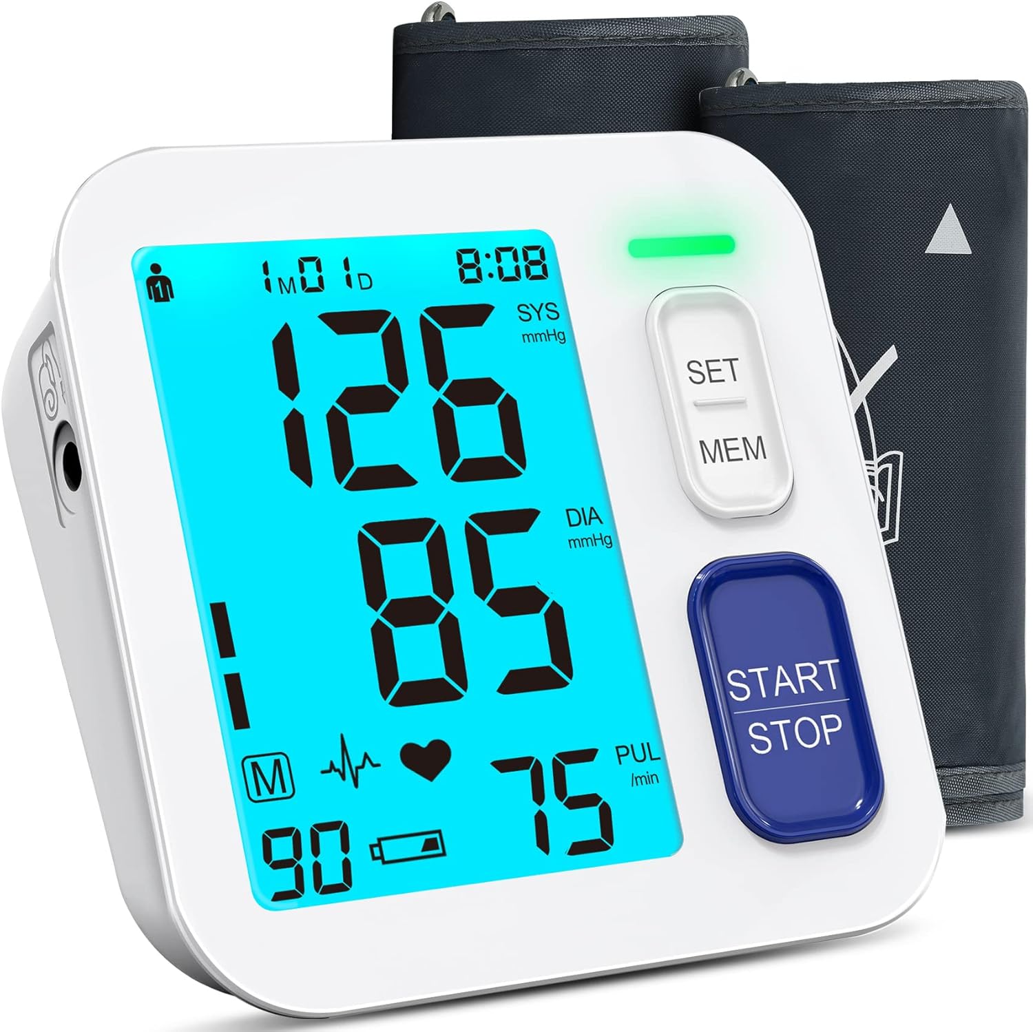 ALPHAGOMED Automatic Upper Arm Blood Pressure Monitor with Backlit LCD, USB

