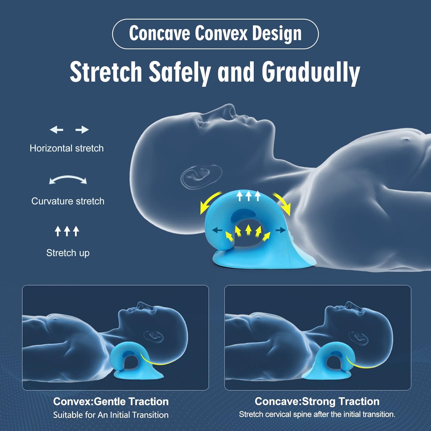 Neck Traction Pillow with Hot Cold Gel Pack for Cervical Pain Relief

