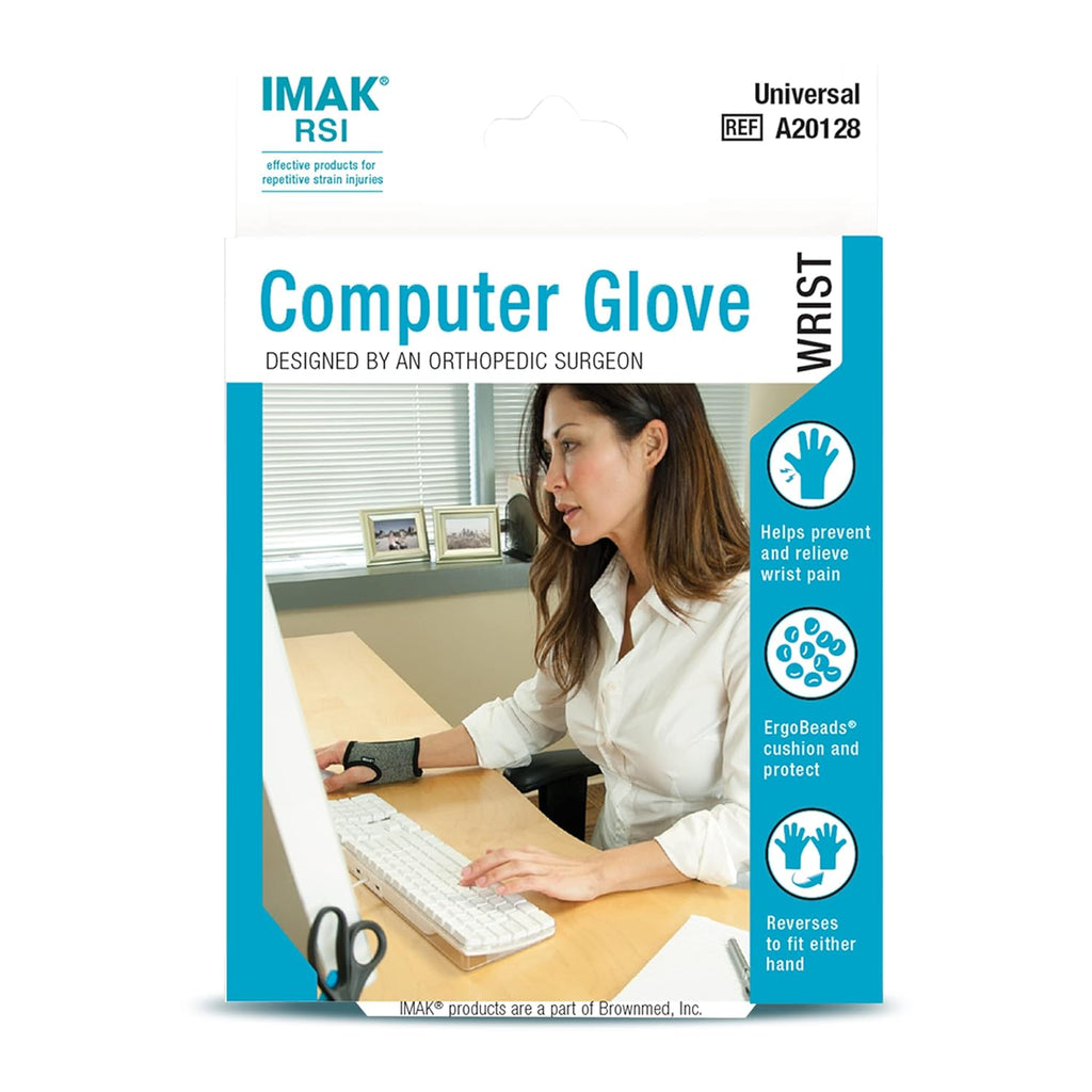 Brownmed IMAK RSI Computer Glove Compression Wrist Brace for Carpal Tunnel Support

