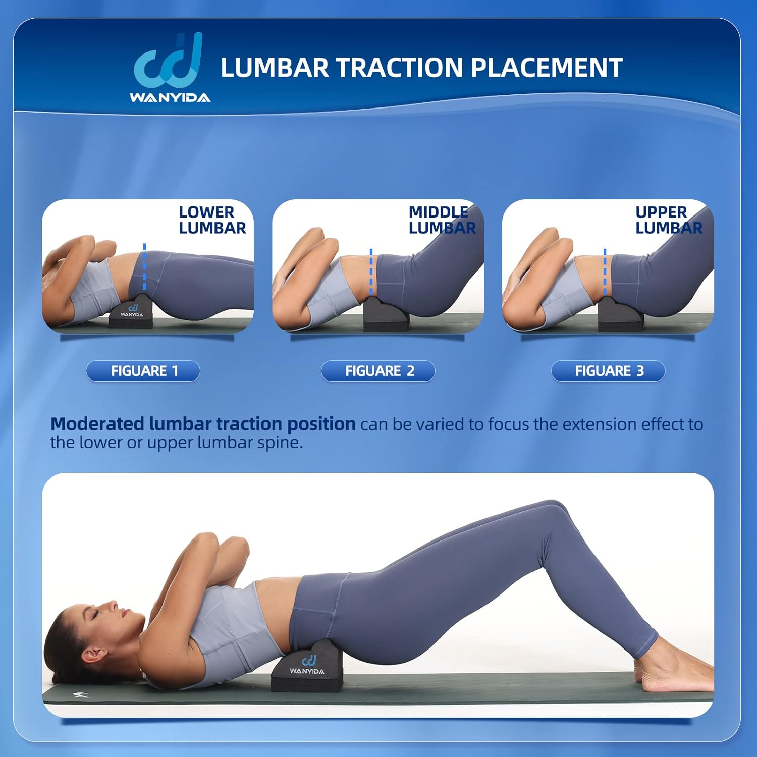 WANYIDA Lumbar Traction Roll Device, Back Stretcher for Lower Back Pain Relief

