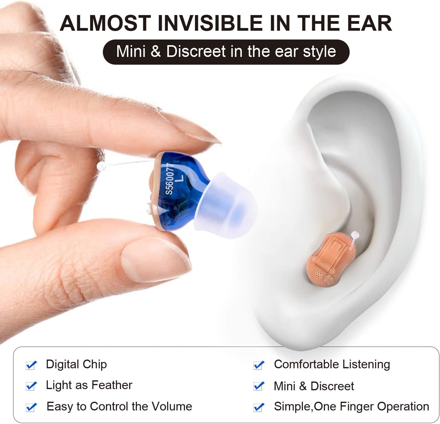 Digital Hearing Amplifier for Seniors Noise-Cancelling Ear Sound Enhancer

