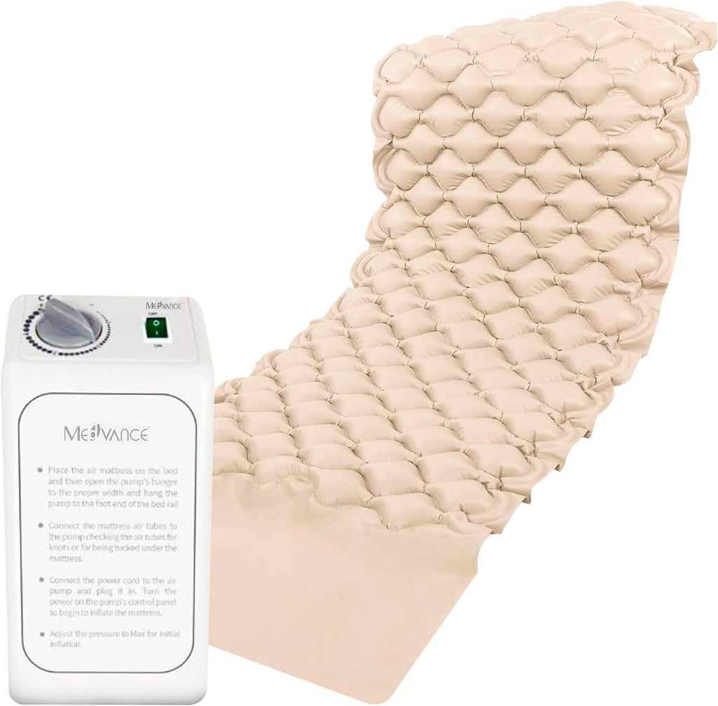 MedVance Alternating Air Pressure Mattress Pad with Ultra-Quiet Pump for Bed Sores

