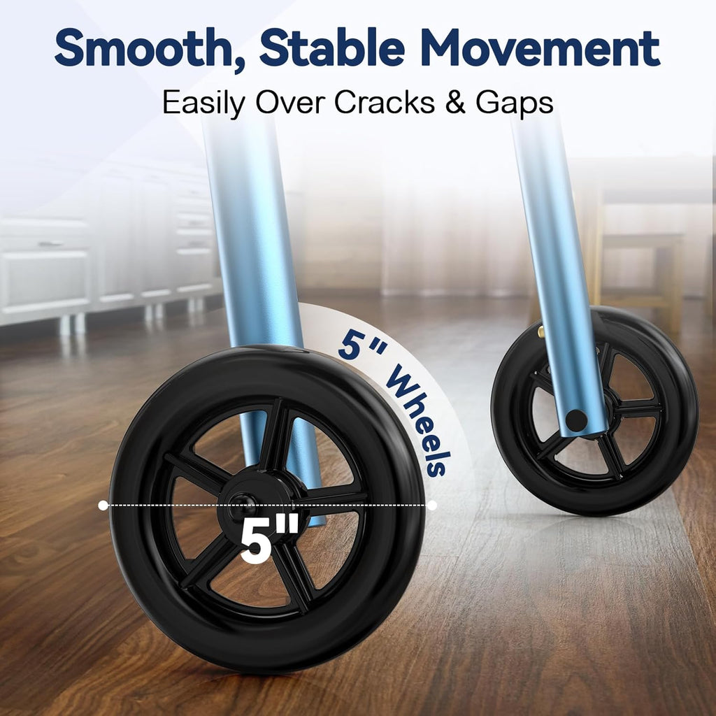 HolyHeal Folding Wheeled Mobility Aid with Glide Attachments, Adjustable 30–38 in

