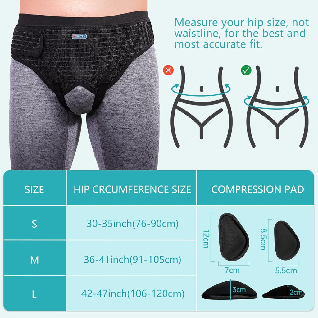 ENLUNTRA Adjustable Inguinal Hernia Support Belt for Men and Women with Compression Pads

