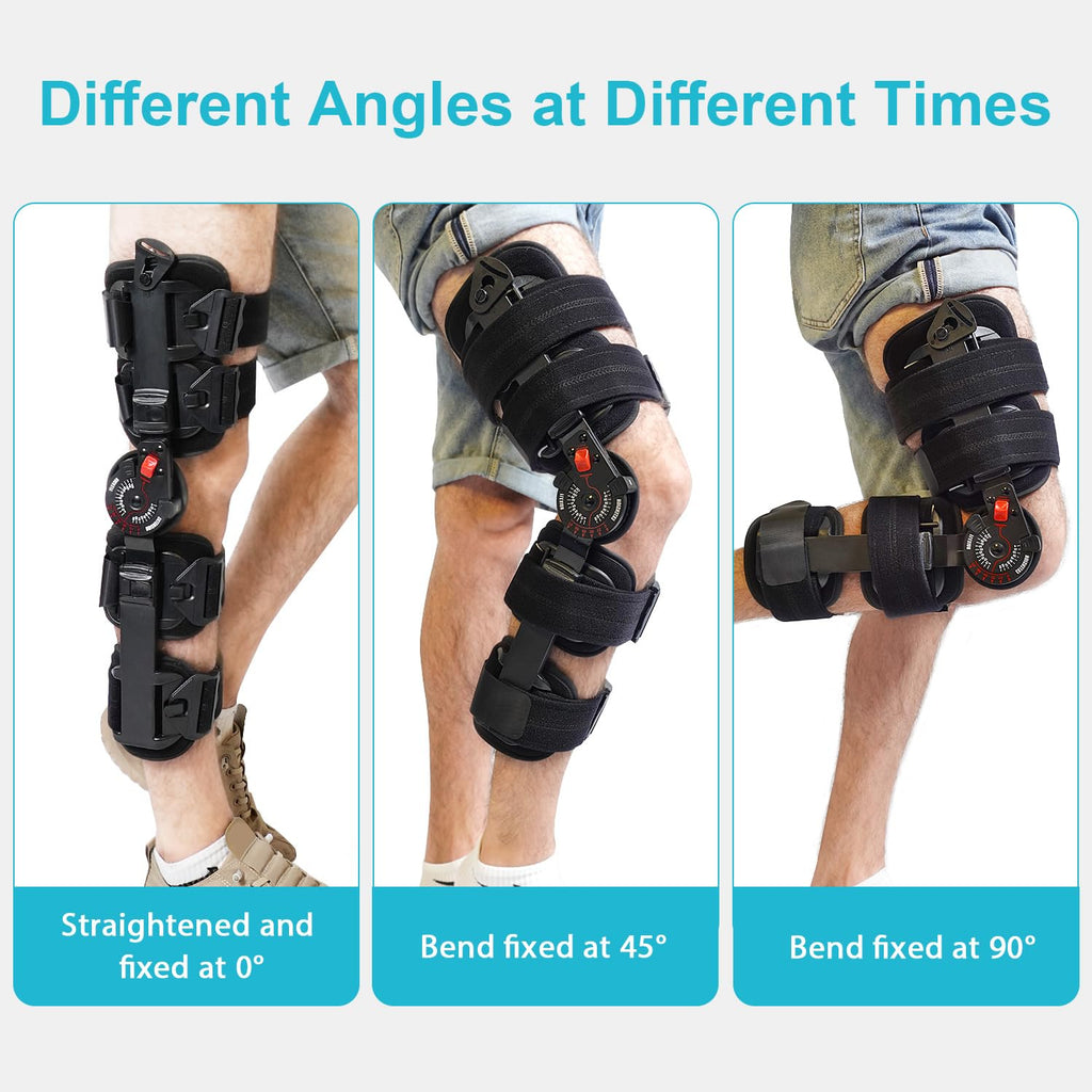KD ROM Hinged Knee Brace for Post-Op Support, Arthritis, ACL MCL PCL Injury Rehab

