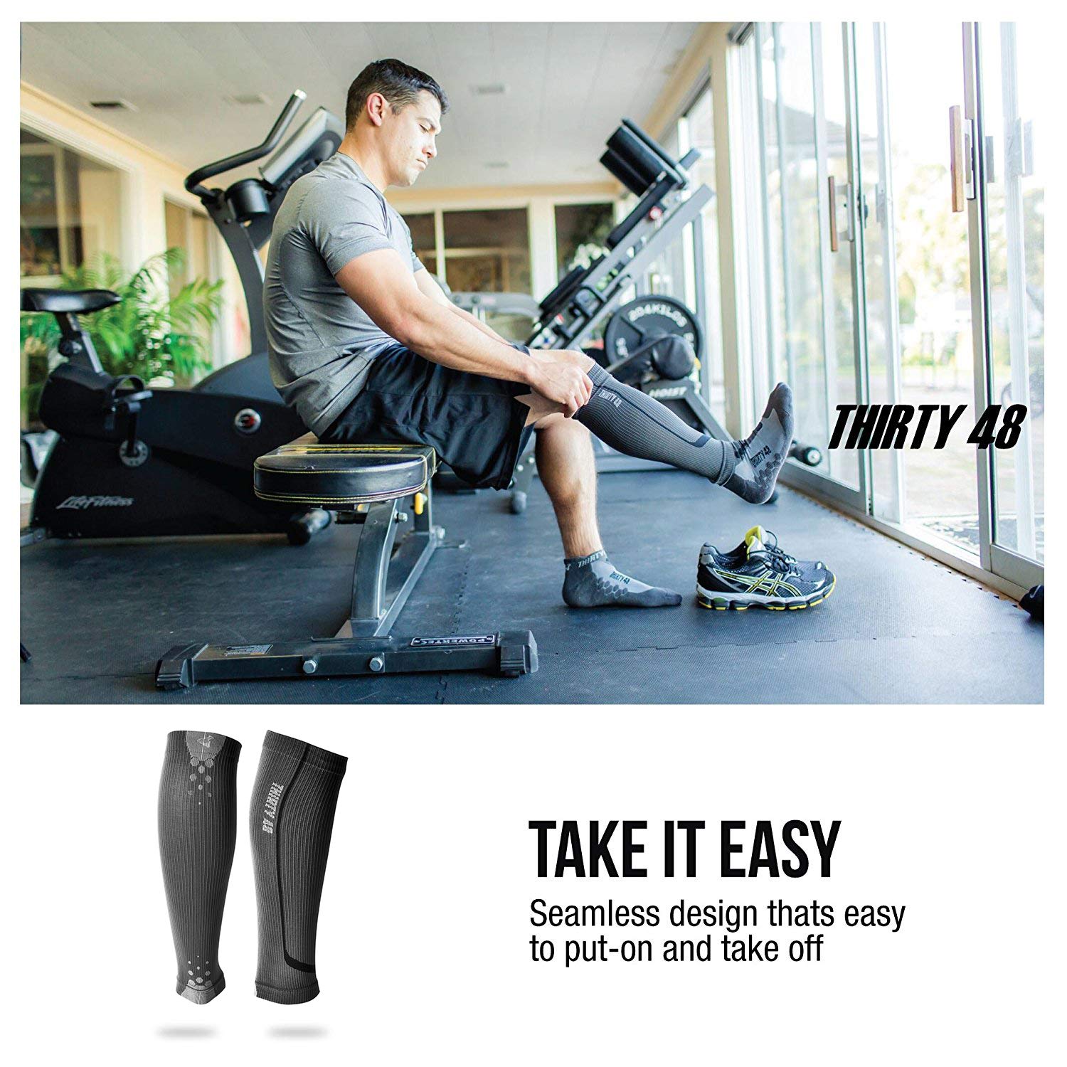 Thirty48 Graduated Calf Compression Sleeves 15-20 and 20-30 mmHg

