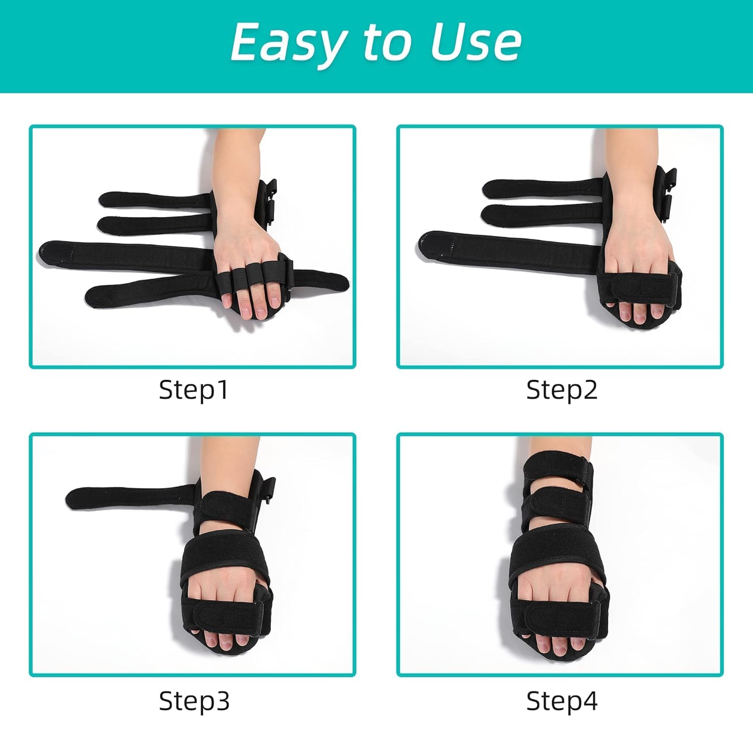 Fanwer Resting Hand Splint with Finger Separators, Hand Brace for Wrist Pain

