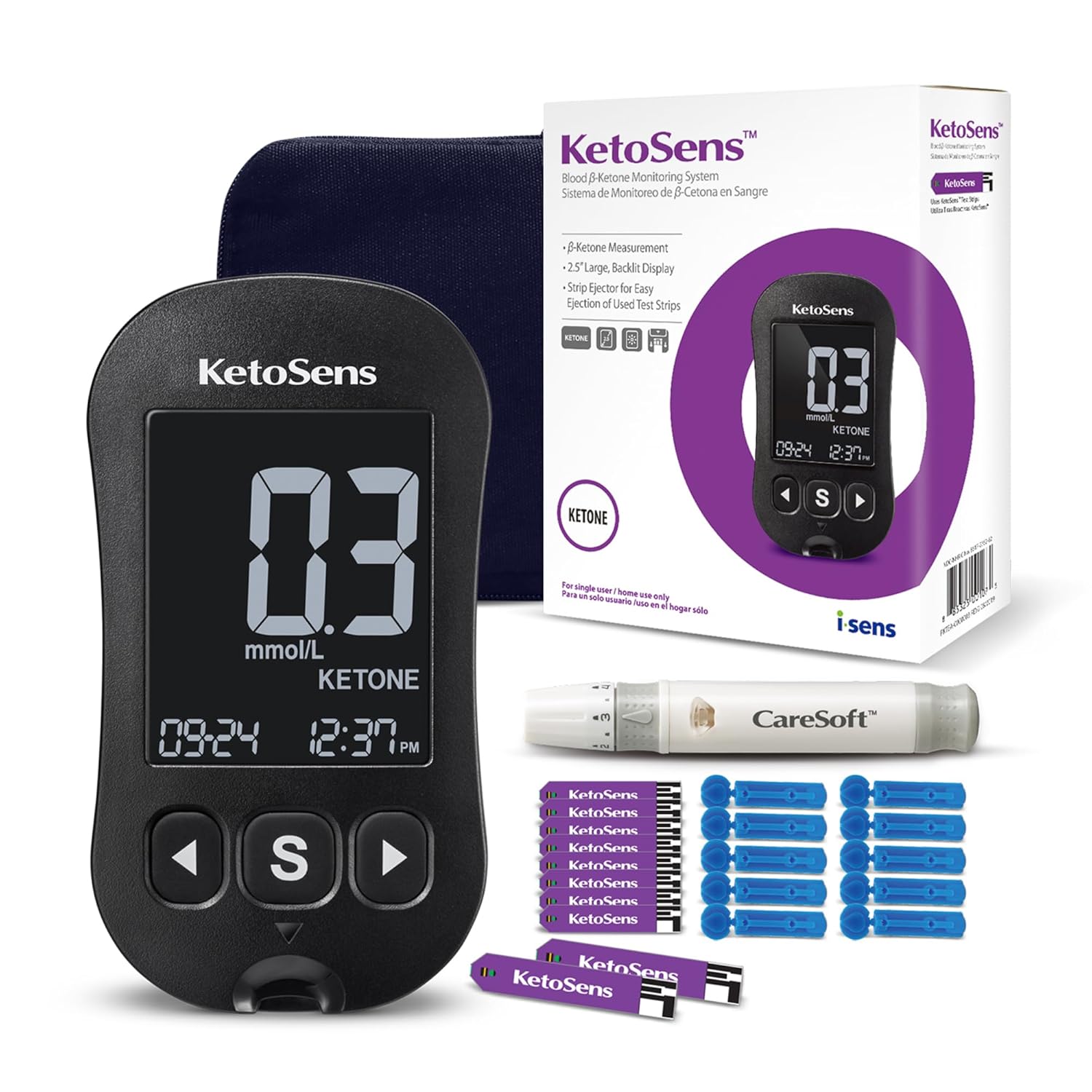KetoSens Blood Ketone Monitoring Starter Kit for Keto Diet with App

