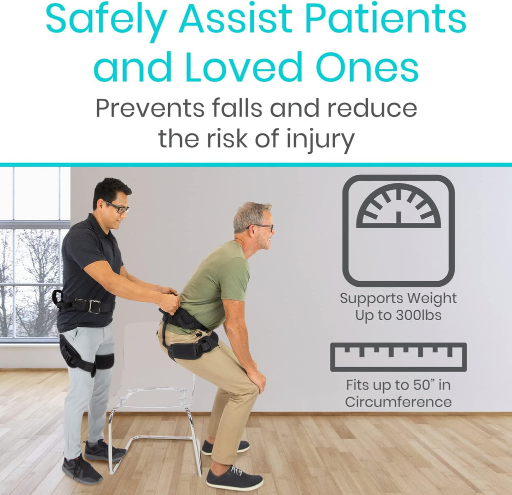 Vive Gait Mobility Assist Strap Handles for Bed to Wheelchair Patient Lifts

