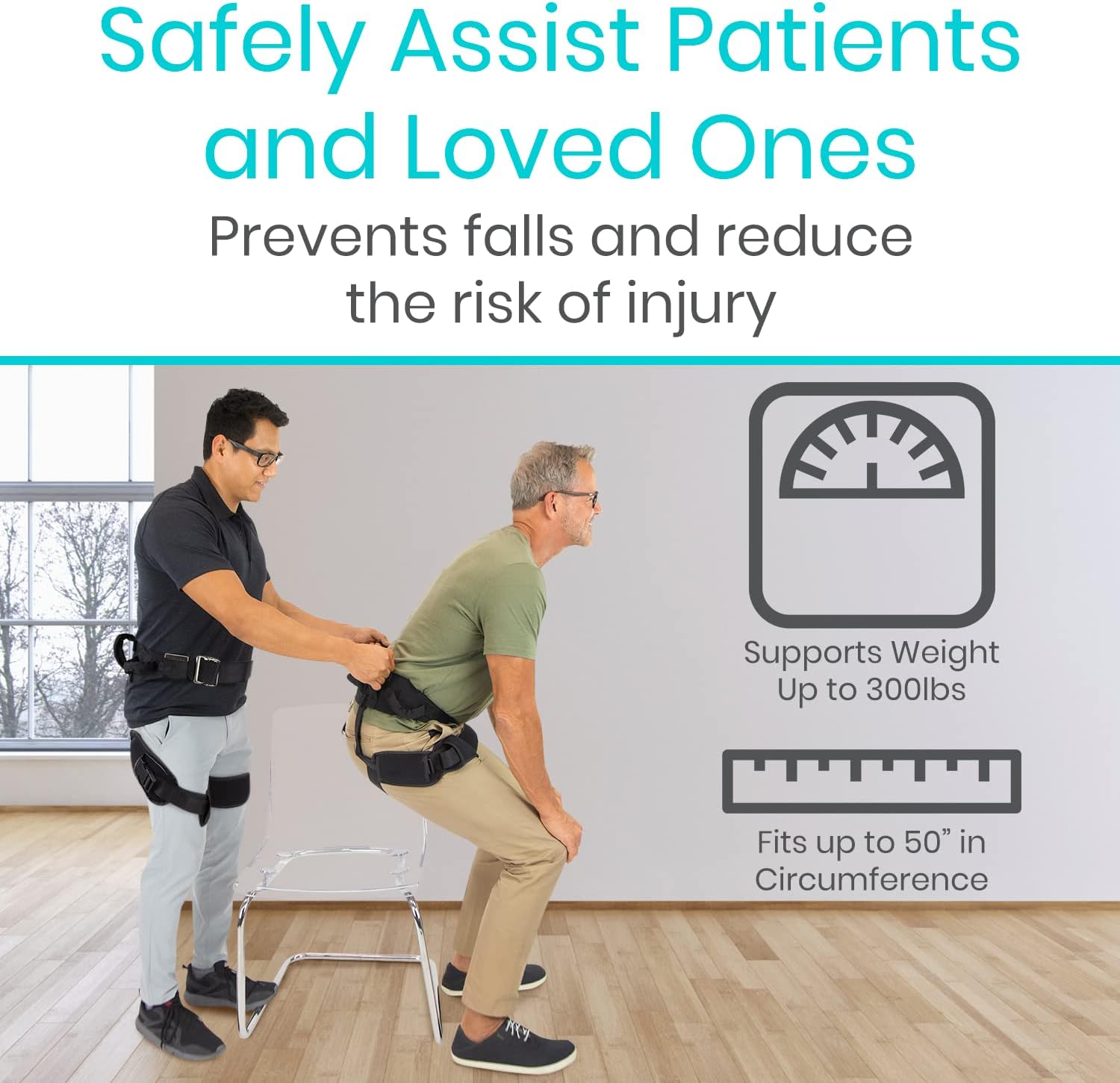 Vive Gait Mobility Assist Strap Handles for Bed to Wheelchair Patient Lifts

