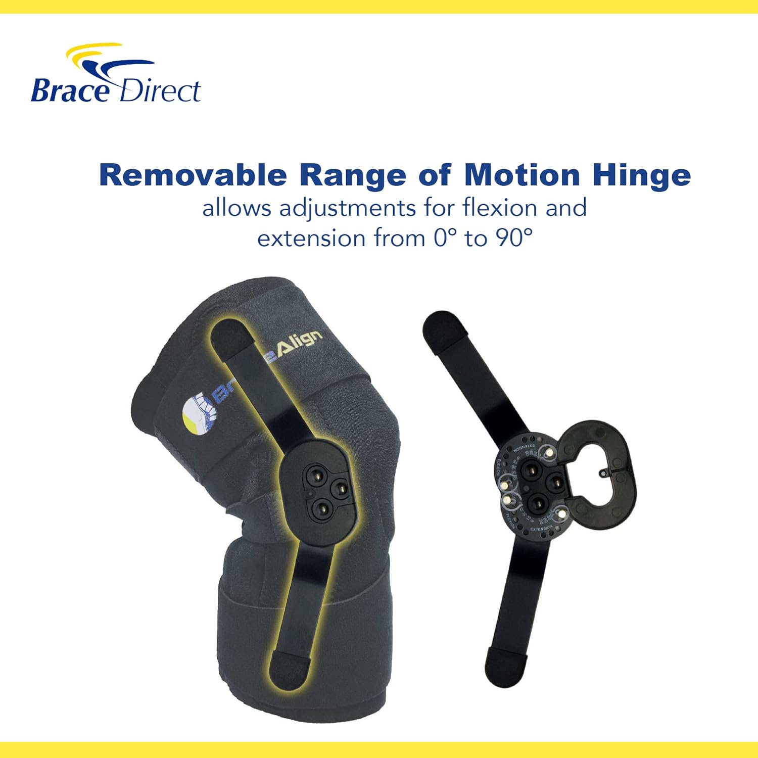 ROM Hinged Knee Brace with Stabilizers for ACL/PCL, Patella Support, Sprains

