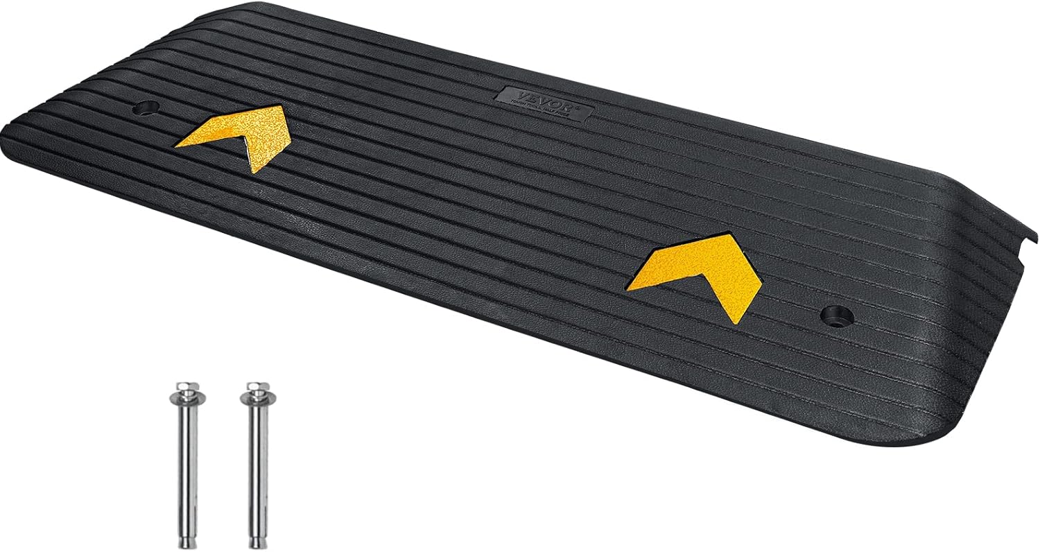 VEVOR Rubber Threshold Ramp 1.5" Rise Non-Slip Beveled Doorway Ramp for Wheelchairs

