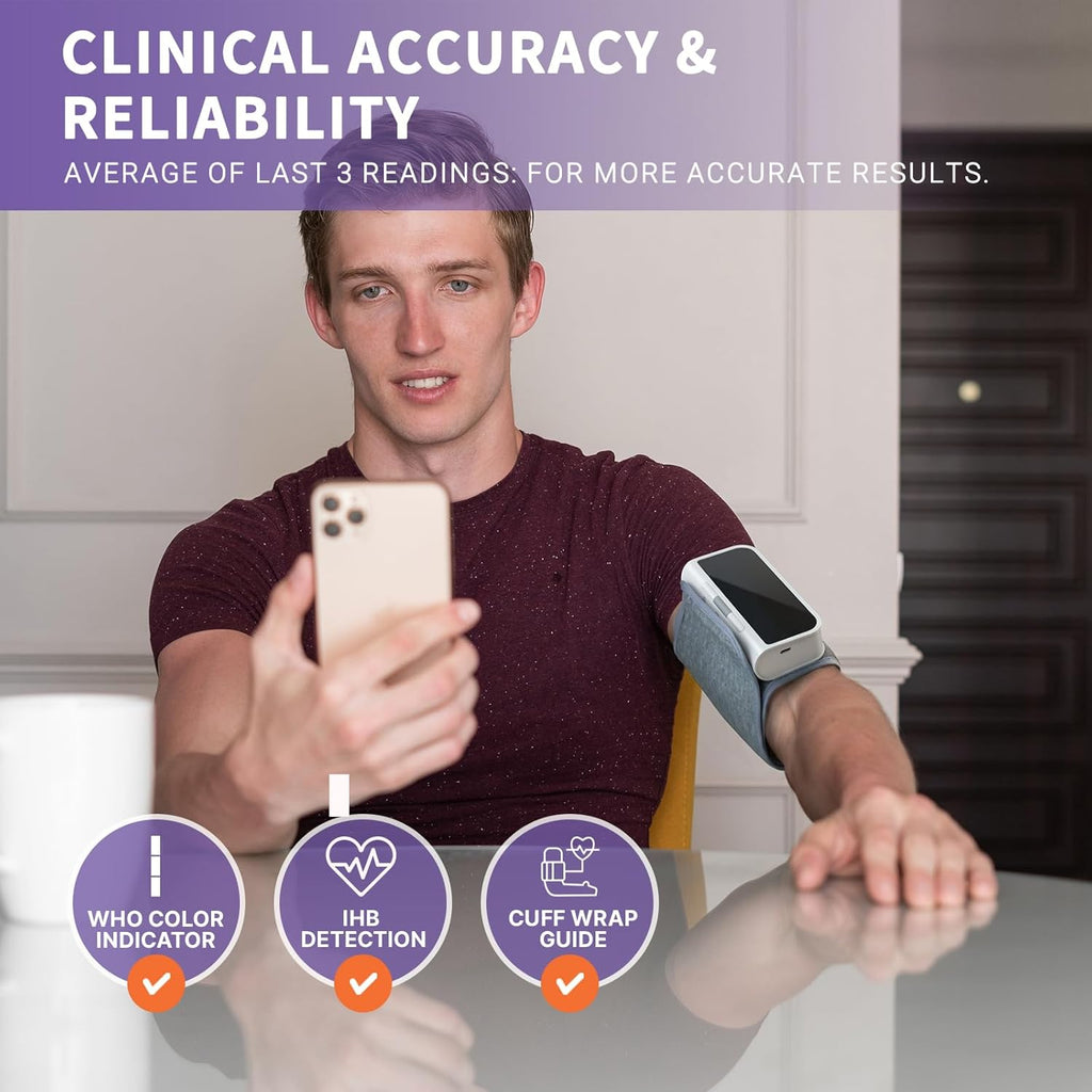 AL21 Upper Arm Bluetooth Blood Pressure Monitor, Rechargeable Digital Smart BP Machine

