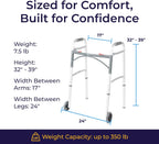 Drive Medical Folding Mobility Aid with Wheels, Lightweight Adjustable-Height Support

