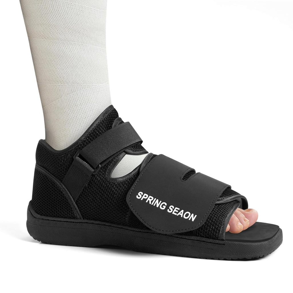 SPRING SEAON Medical Walking Boot Post-Op Shoe Reinforced Sole Cushioned Padding

