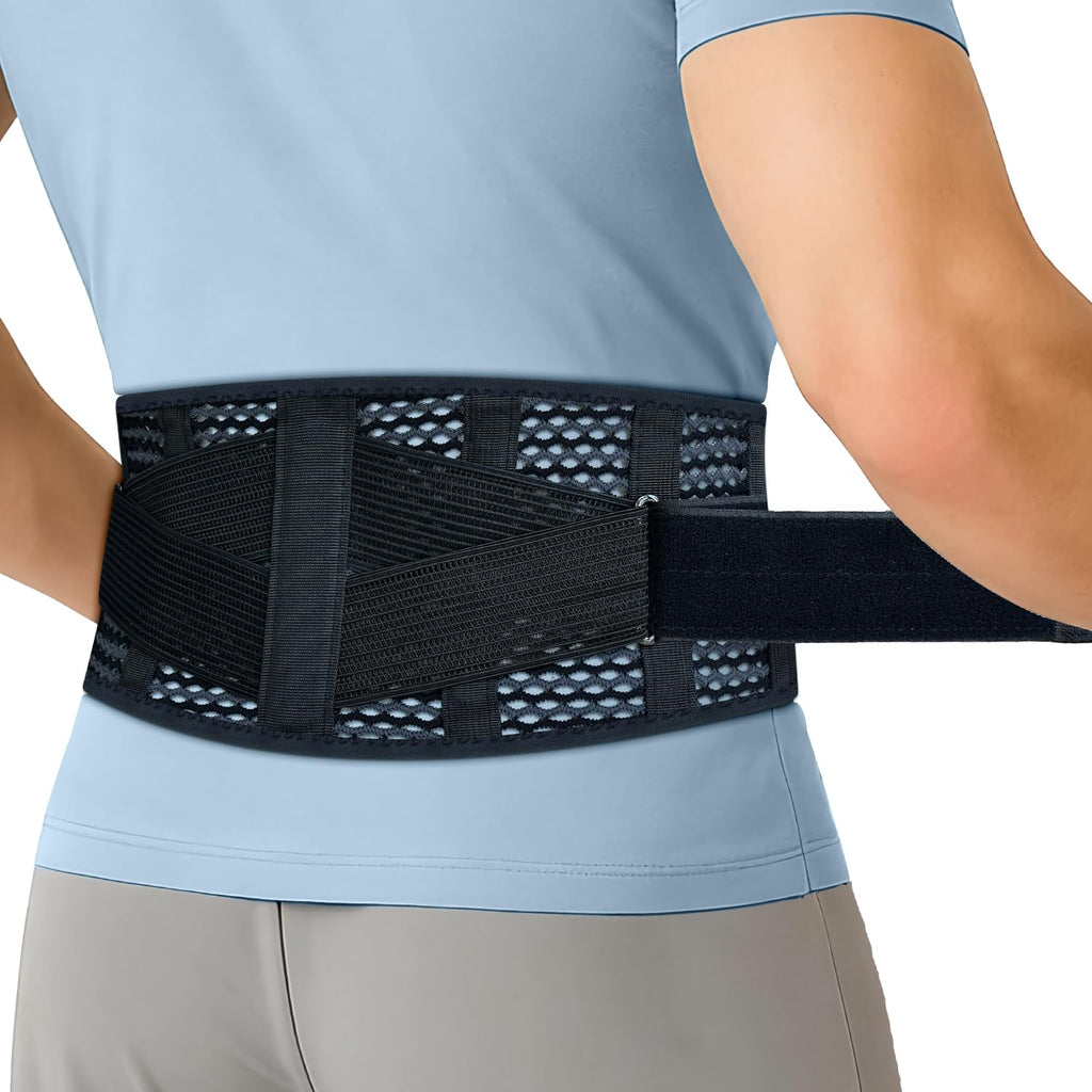 Breathable Lumbar Back Brace for Lower Back Pain Relief, Lightweight 3D Mesh

