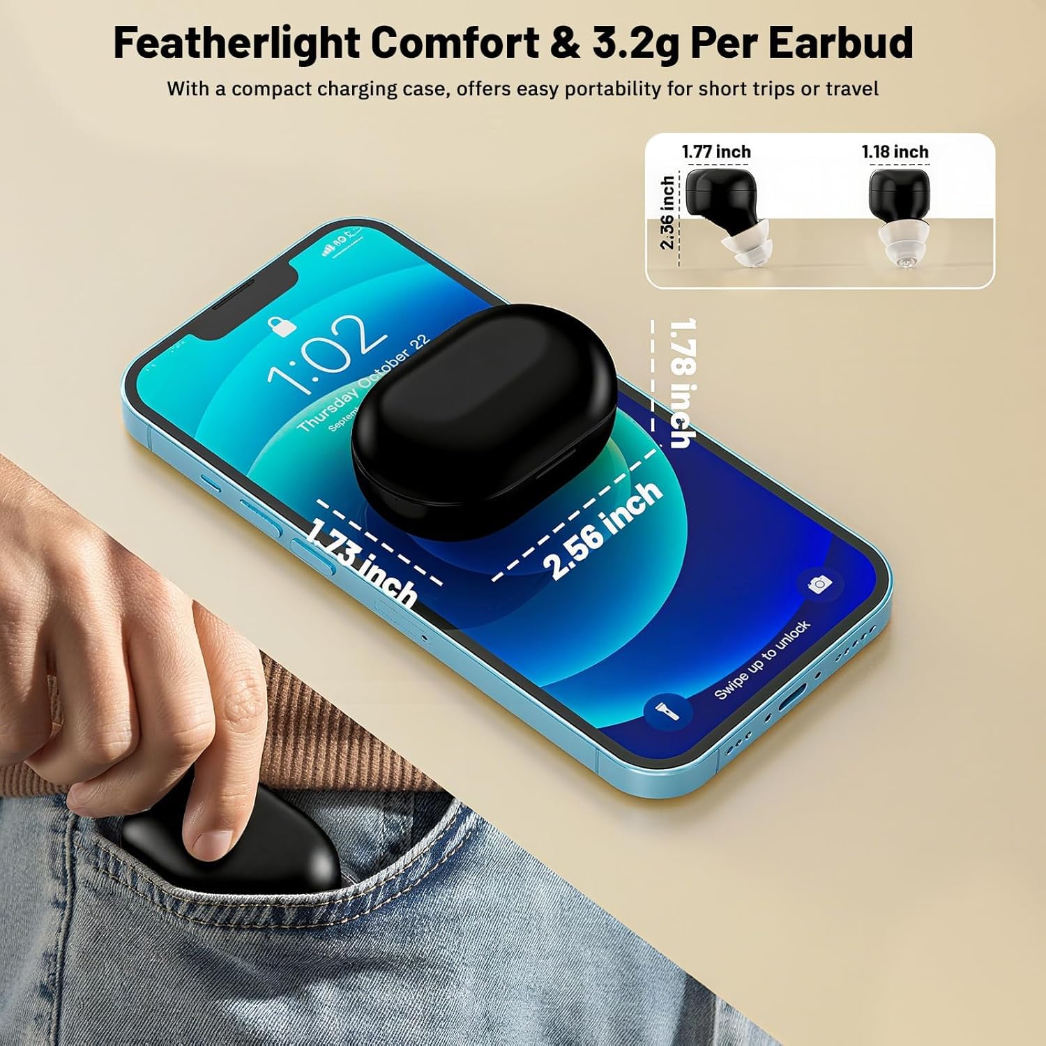 OTC Rechargeable Hearing Aids for Seniors, 30h, 3 Modes, LCD Power Display

