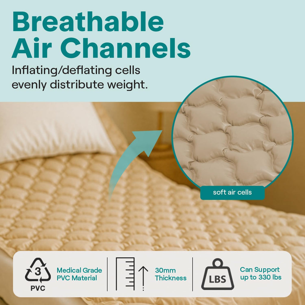SereneLife Alternating Pressure Mattress Topper with Electric Pump for Hospital Bed

