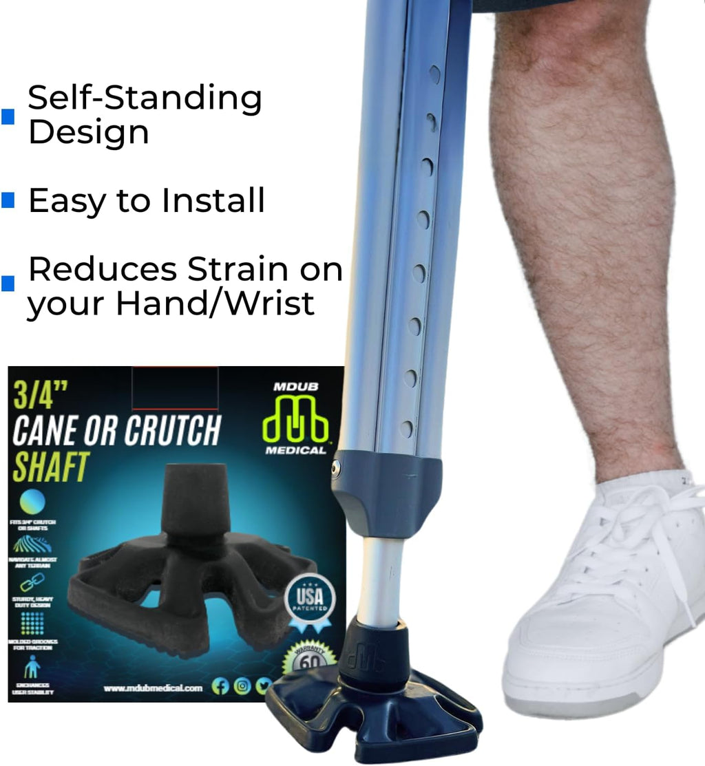 MDUB Medical All-Terrain Cane Feet for Walking Sticks, Heavy-Duty Rubber Traction

