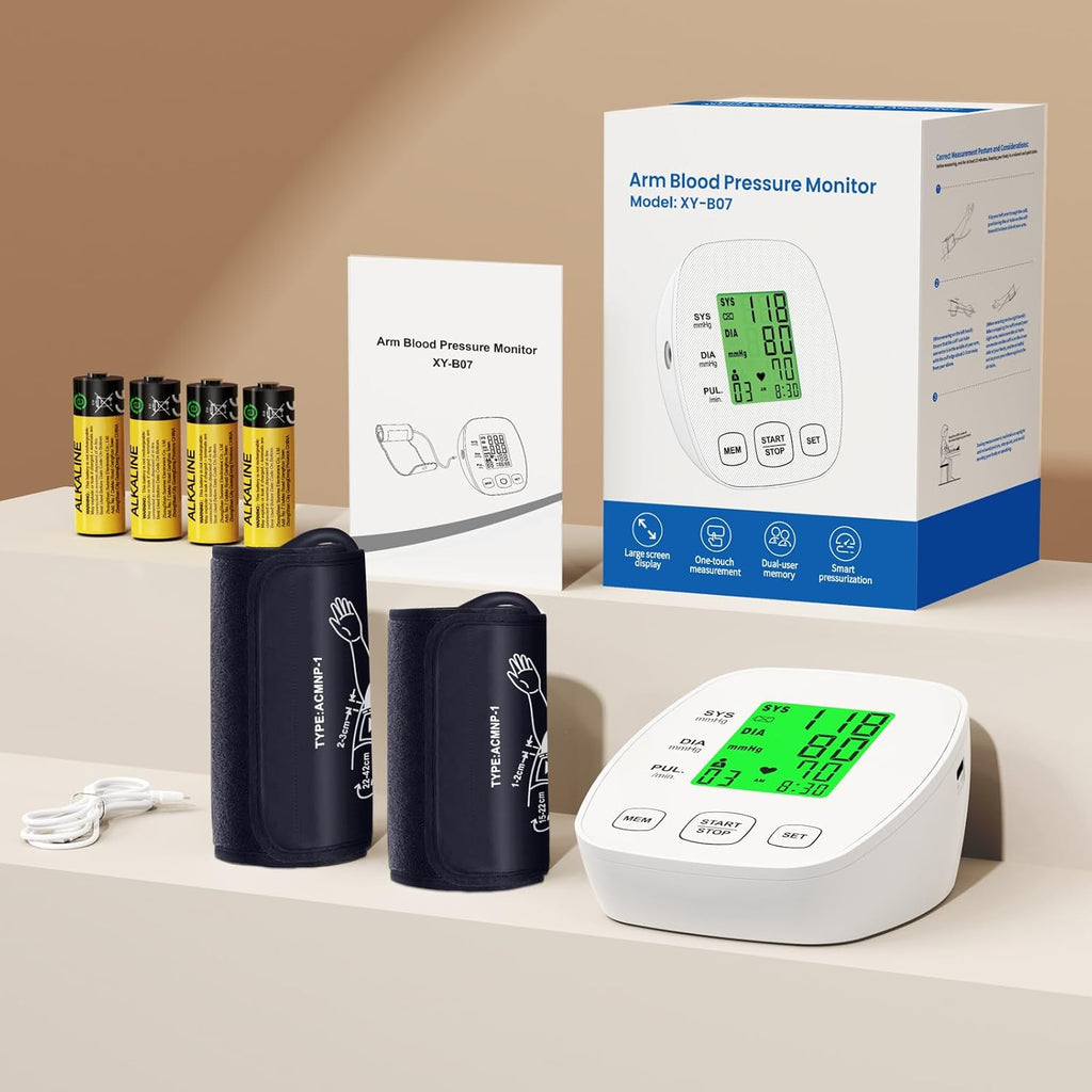 Arm Blood Pressure Monitor with 2 Arm Wraps, Pediatric/Adult Size Range

