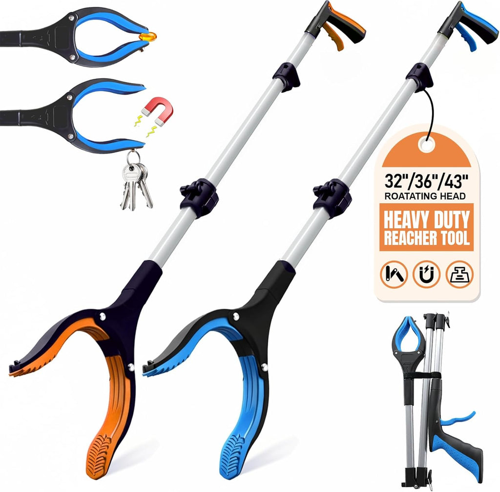 Magnetic Grabber Reacher Tool for Seniors, Foldable Heavy Duty Pickup Trash Picker

