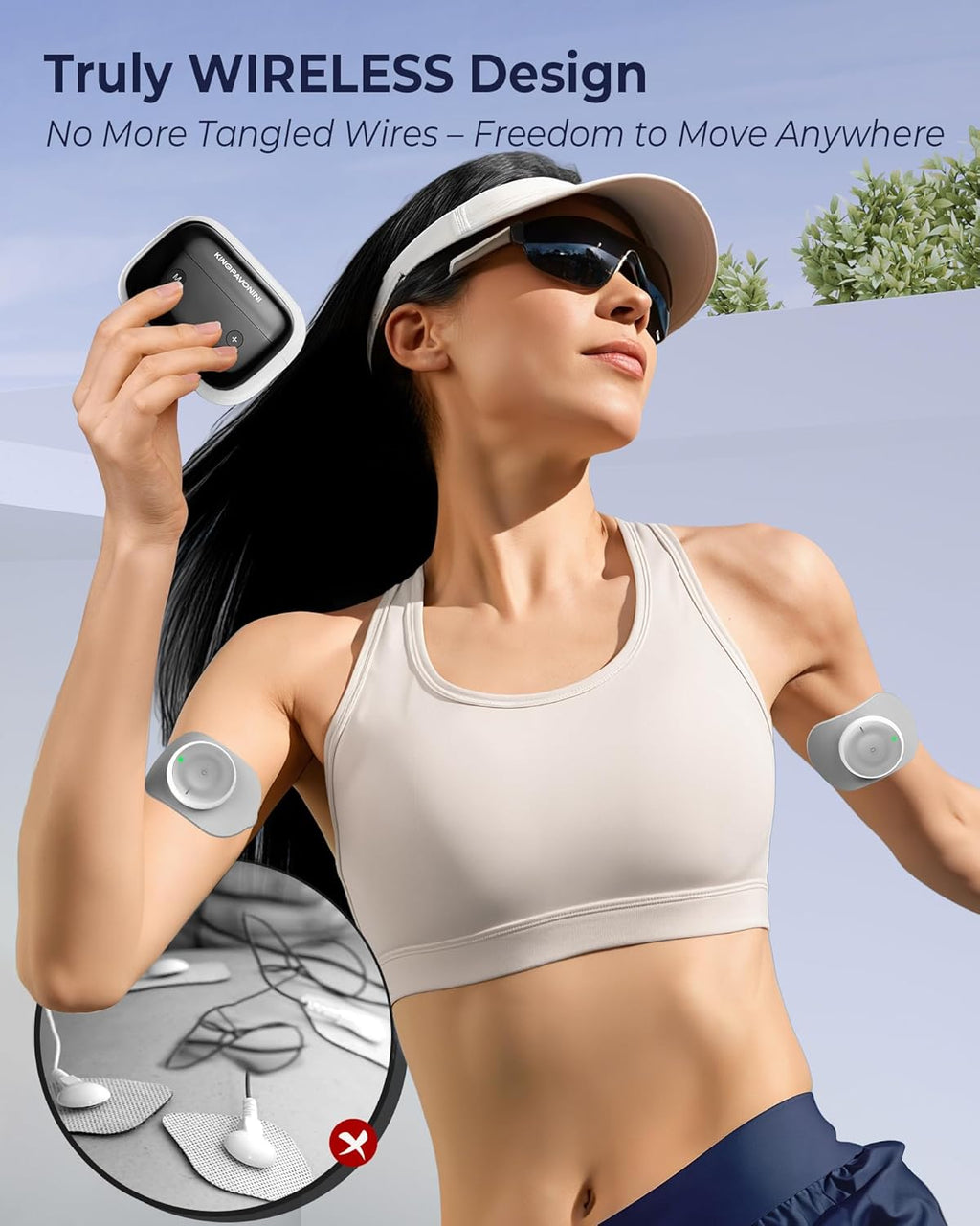 KingPavonini Wireless TENS Unit Muscle Stimulator with Dual-Channel, 30 Intensities (U13)

