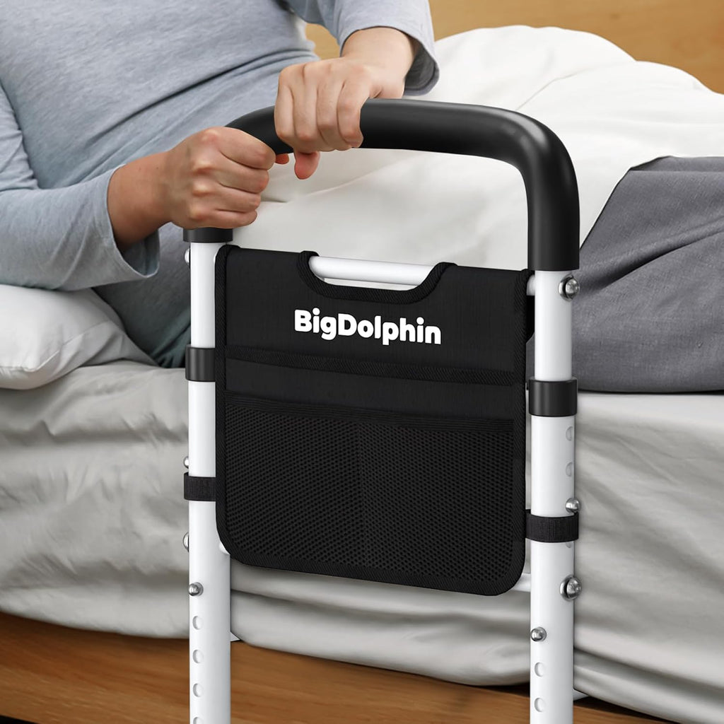 Bed Rails for Seniors Safety ASTM Adjustable Bed Assist Rail 350 lb Non-Slip Grip

