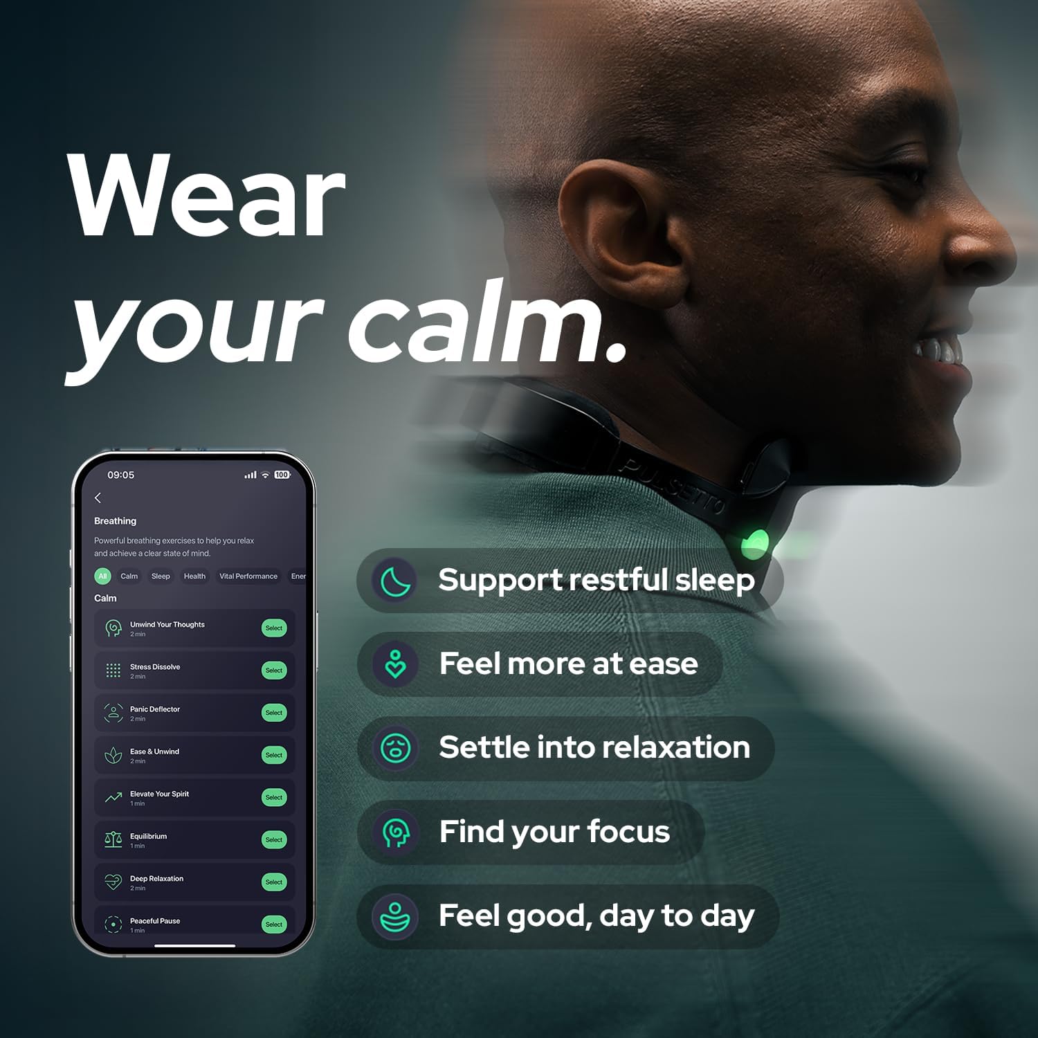 Pulsetto FIT (V2) Wellness Wearable for Relaxation, Sleep & Daily Wellness Support

