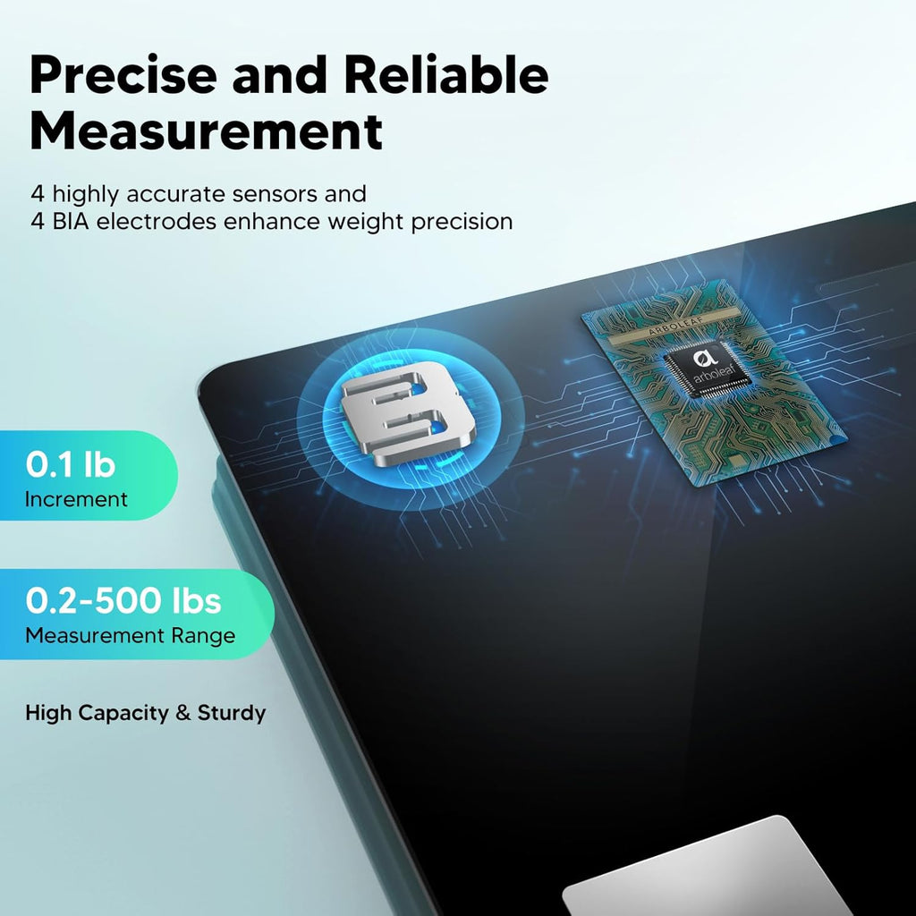 Arboleaf Smart Bathroom Scale with Body Fat, BMI, Muscle Mass and App Sync


