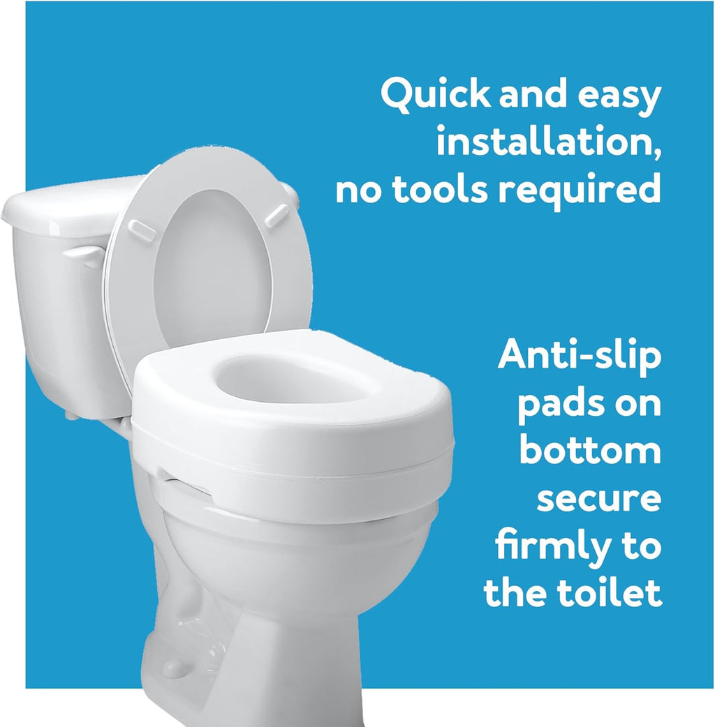 Carex Raised Bathroom Accessory for Seniors, Slip-Resistant, Universal Fit

