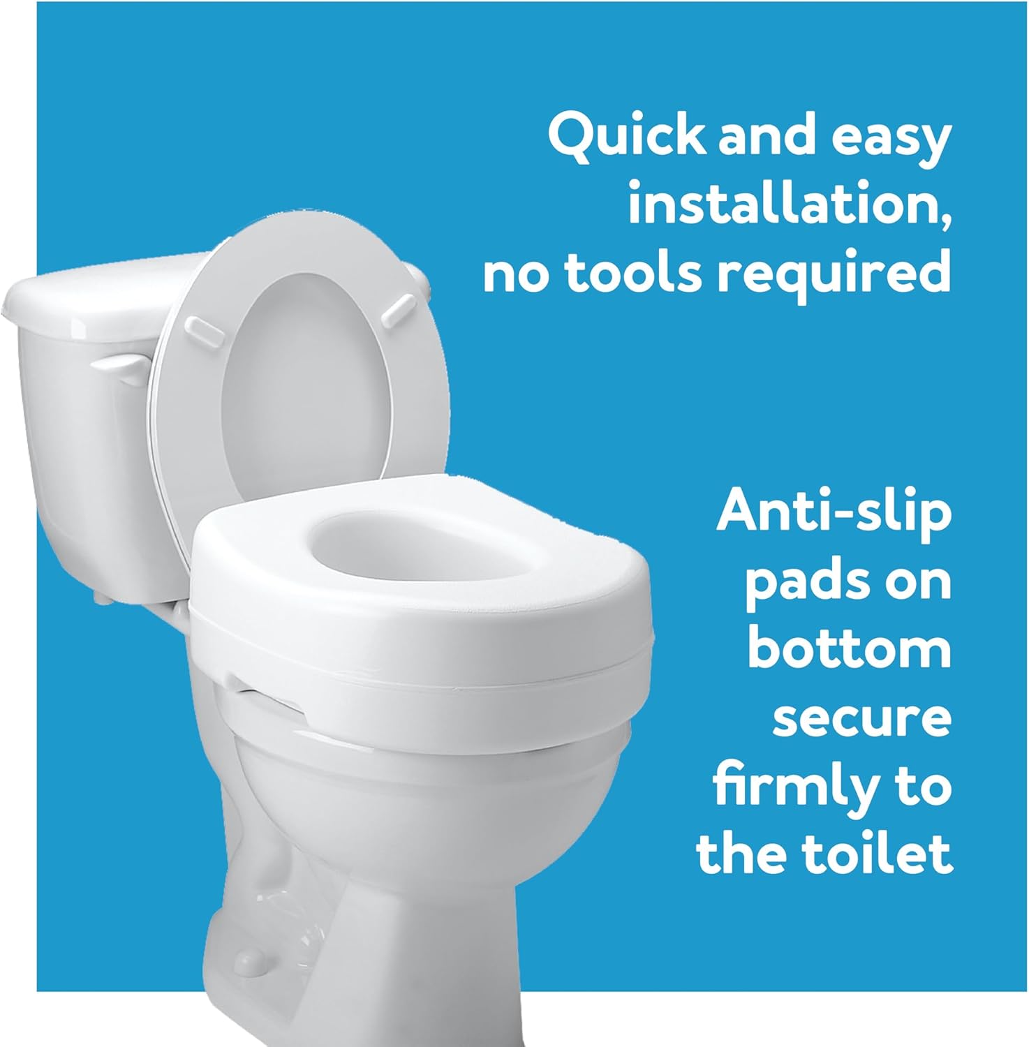 Carex Raised Bathroom Accessory for Seniors, Slip-Resistant, Universal Fit

