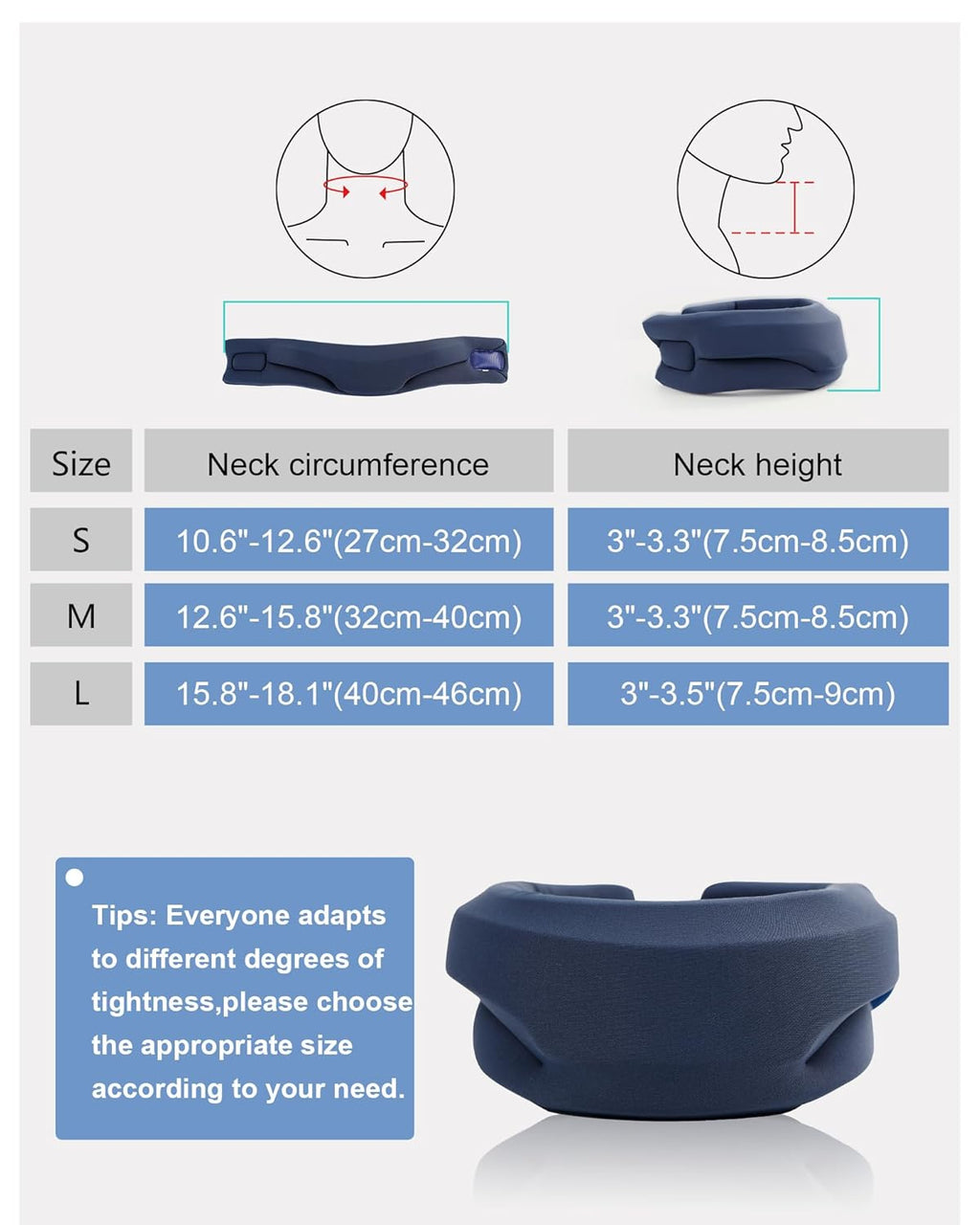 Neck Brace for Sleeping with Cervical Collar Support for Neck Pain Relief

