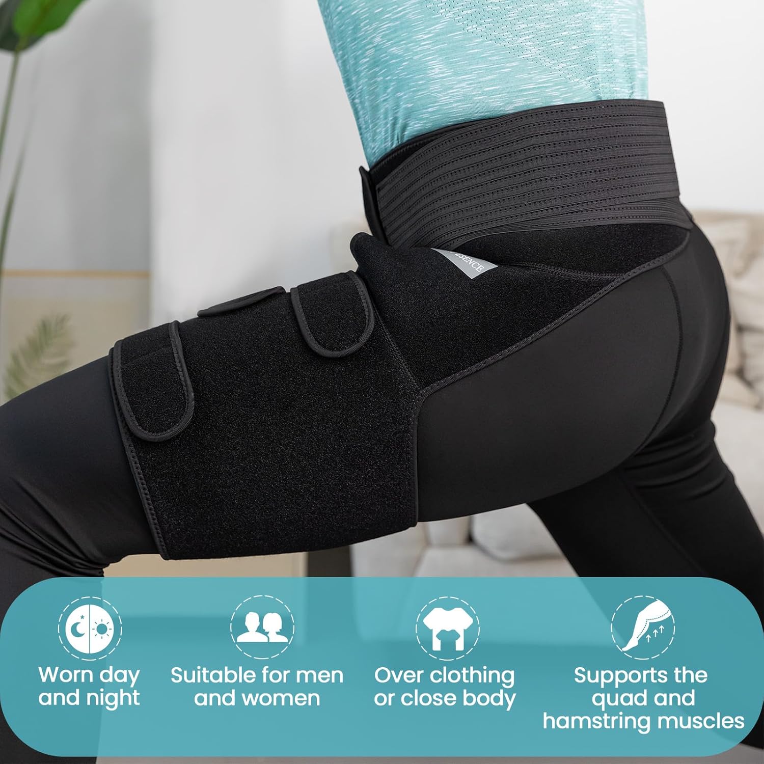 Hip Brace for Sciatica Pain Relief, Adjustable Hip Flexor and Hamstring Compression


