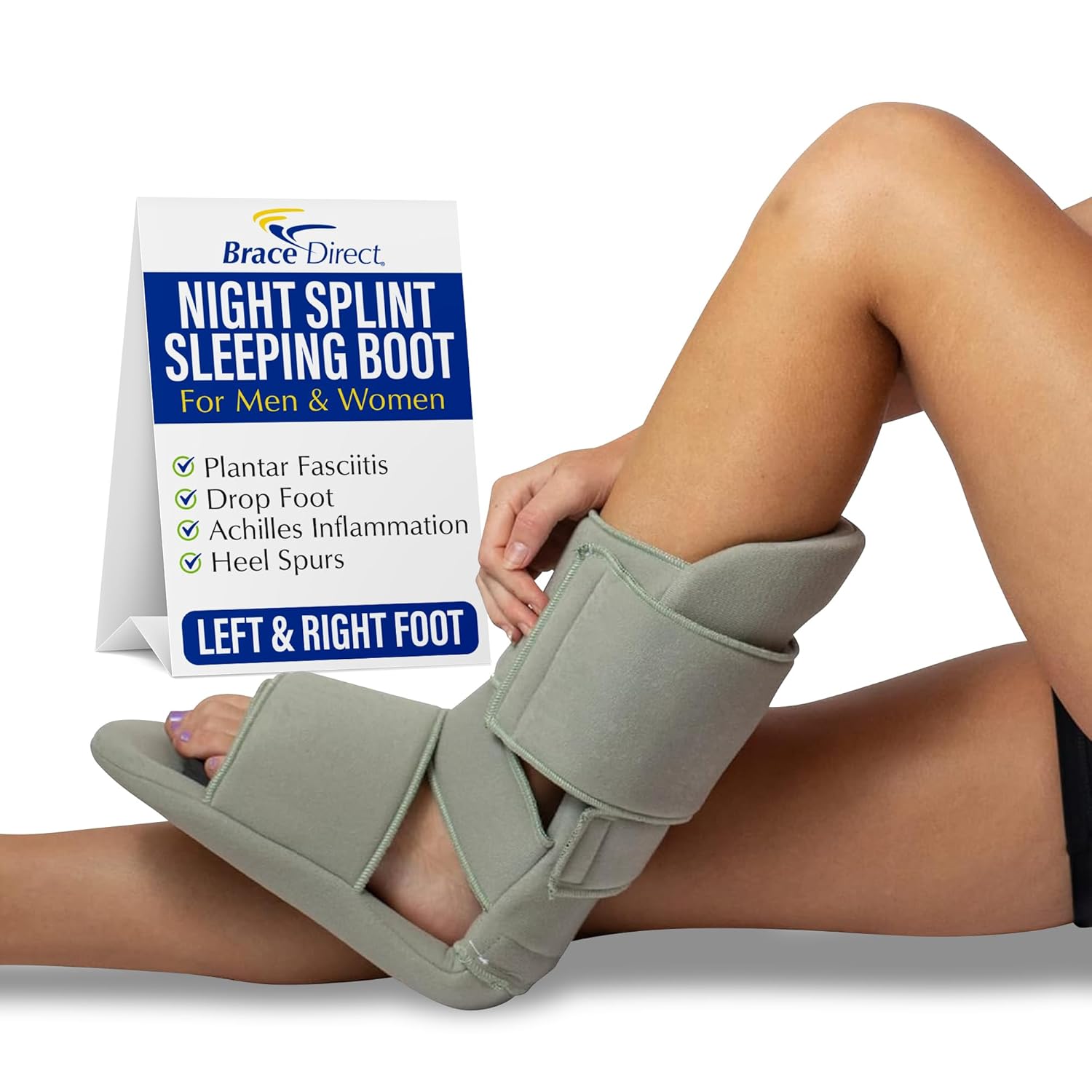 Brace Direct Padded Night Splint 90 Degree Sleeping Boot for Plantar Fasciitis

