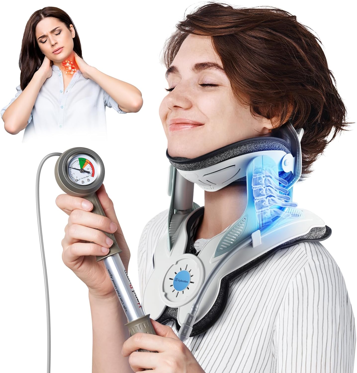 Inflatable Cervical Traction Device with Air Collar for Neck Pain Relief


