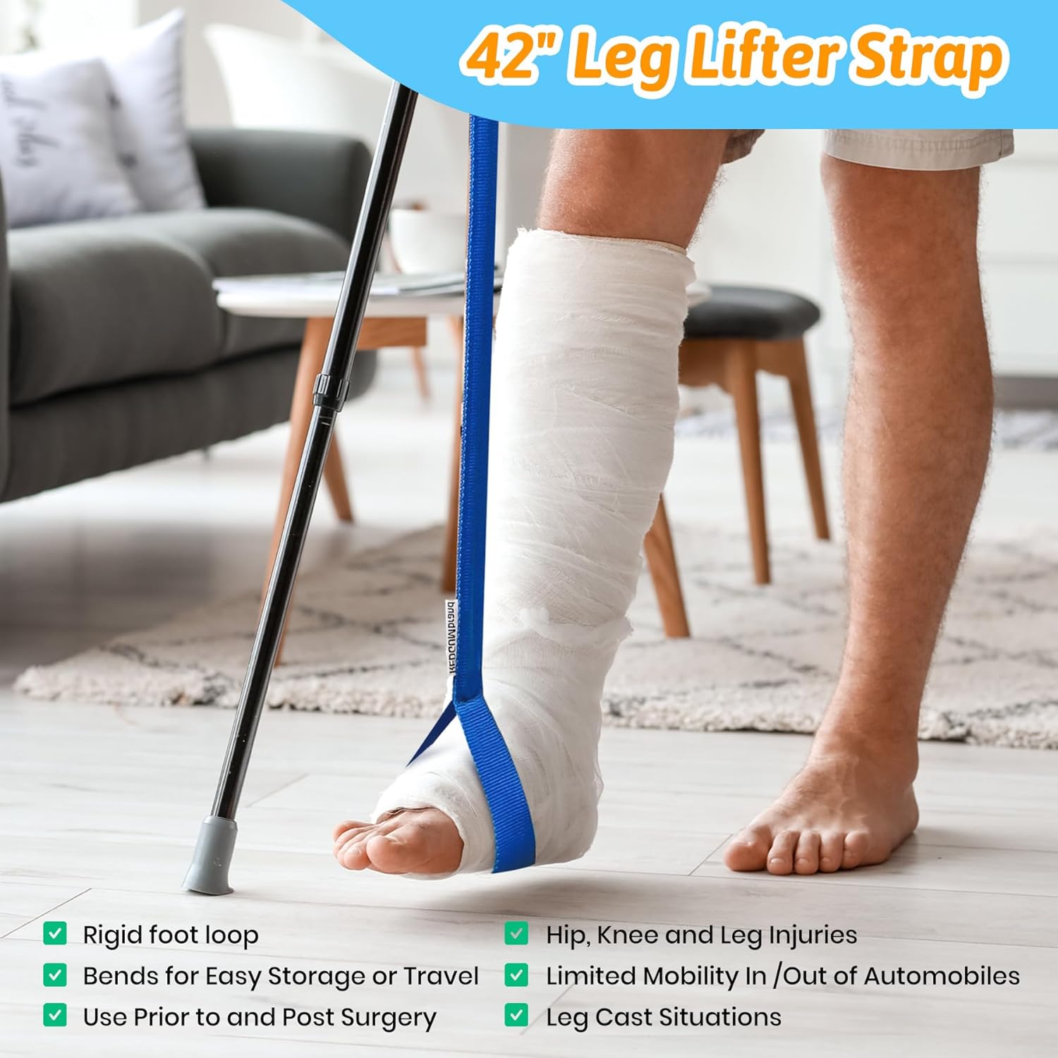 CAidRE Hip Replacement Recovery Kit for Seniors with Reacher, Sock Aid, Shower Brush

